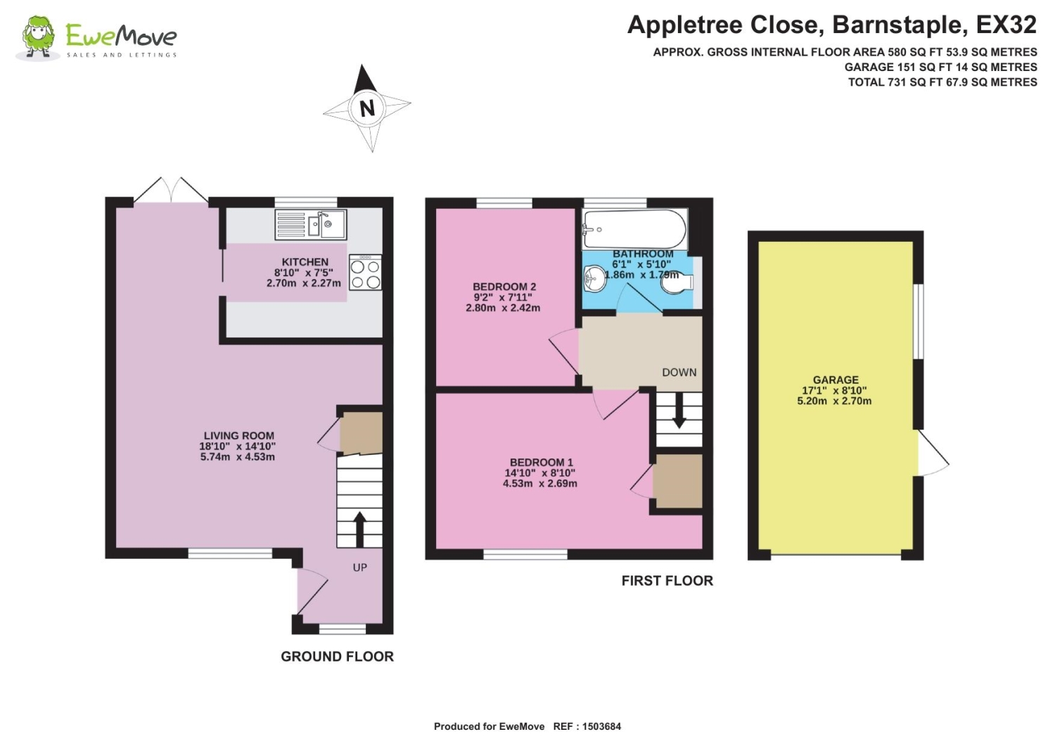 5, Appletree Close, Barnstaple floorplan