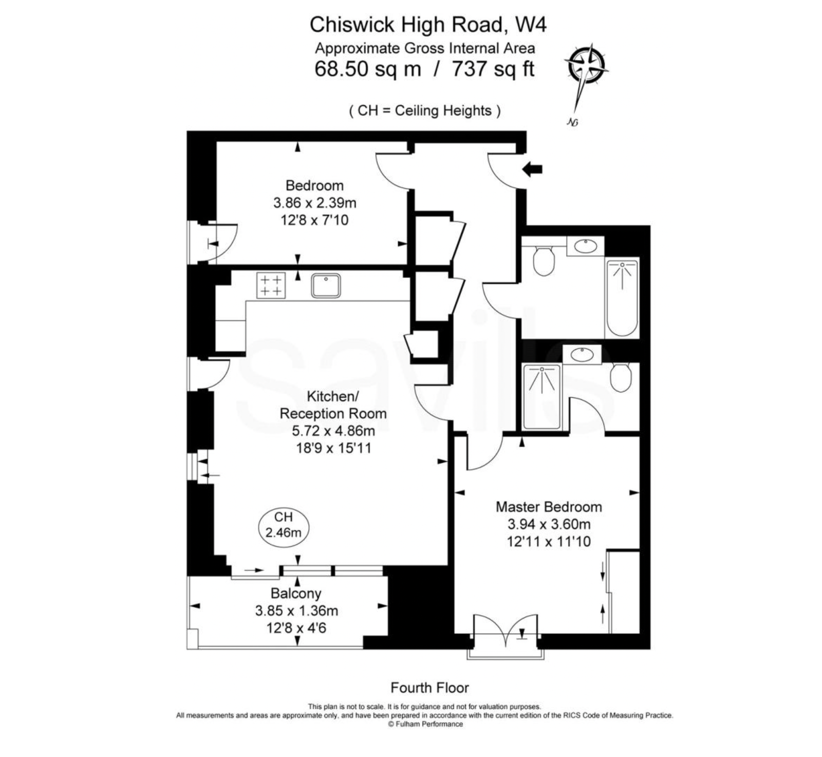 500,Apartment 53, Chiswick High Road, London floorplan