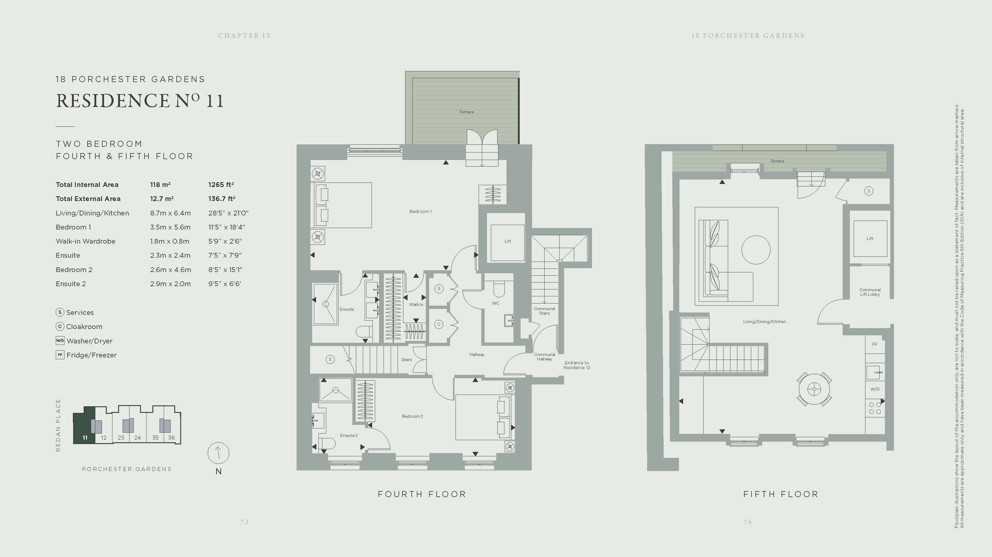 Apartment 11,, No. 18 Porchester Gardens, London floorplan