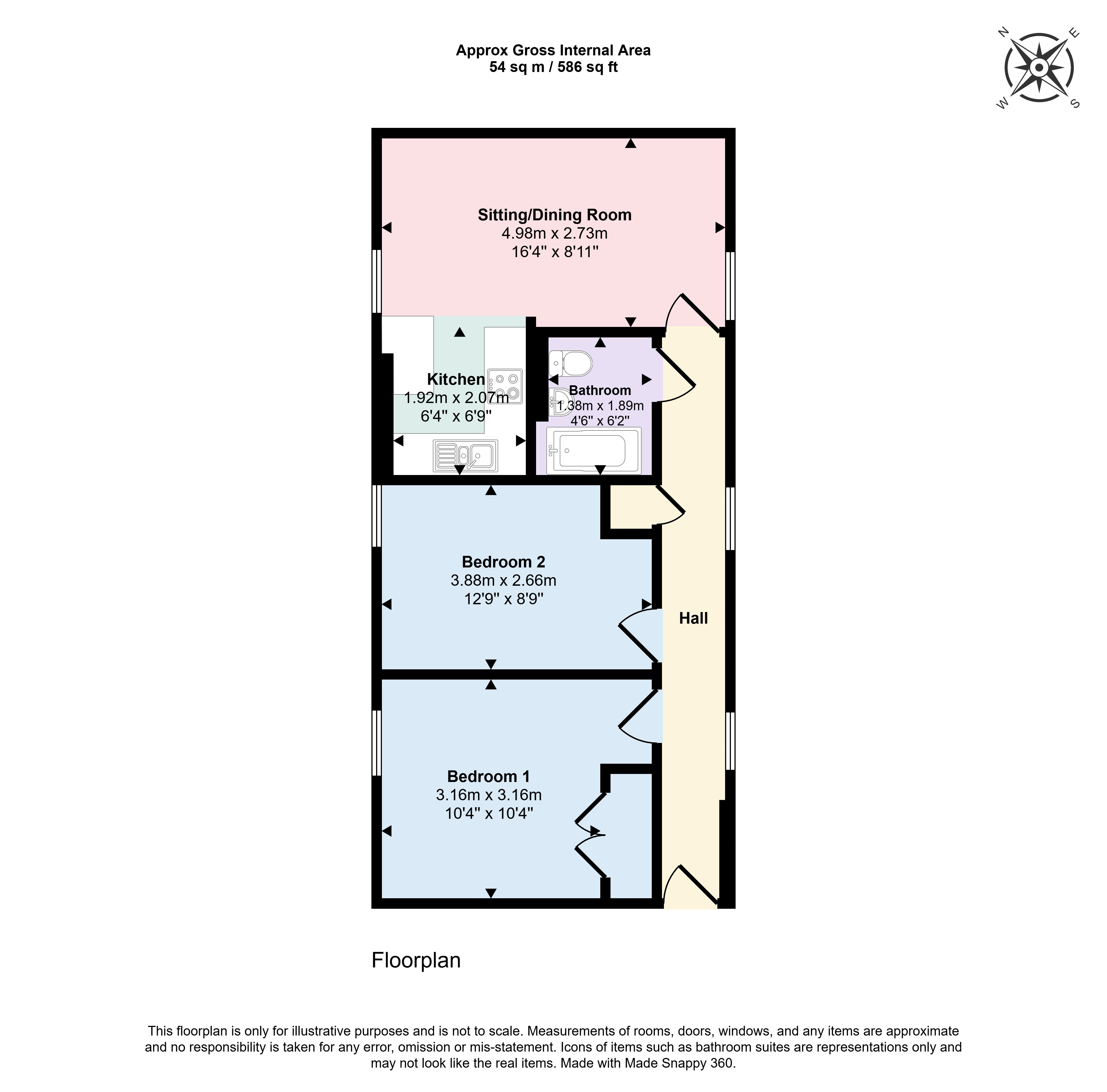 18,, The Hexagon, Bath floorplan