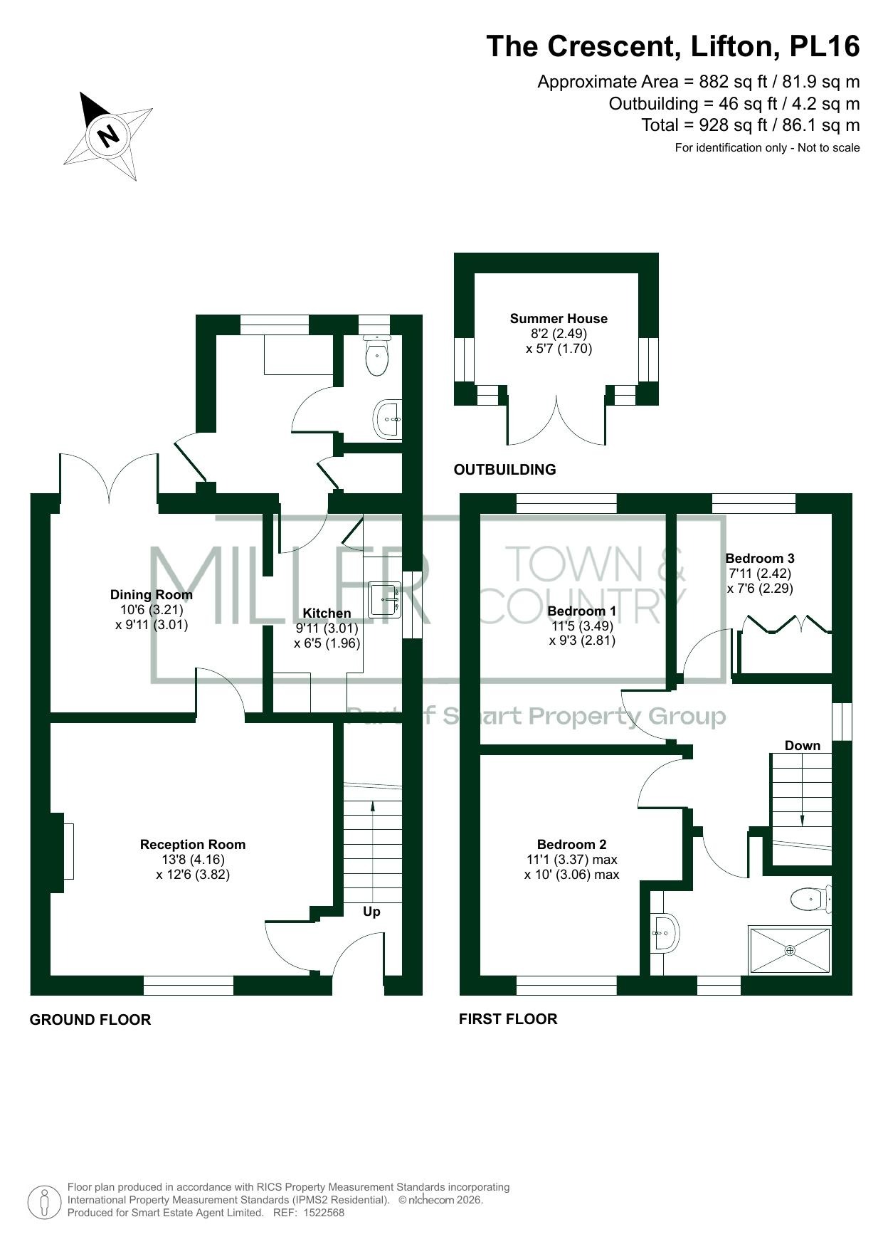 4 The Crescent, Lifton, Devon floorplan