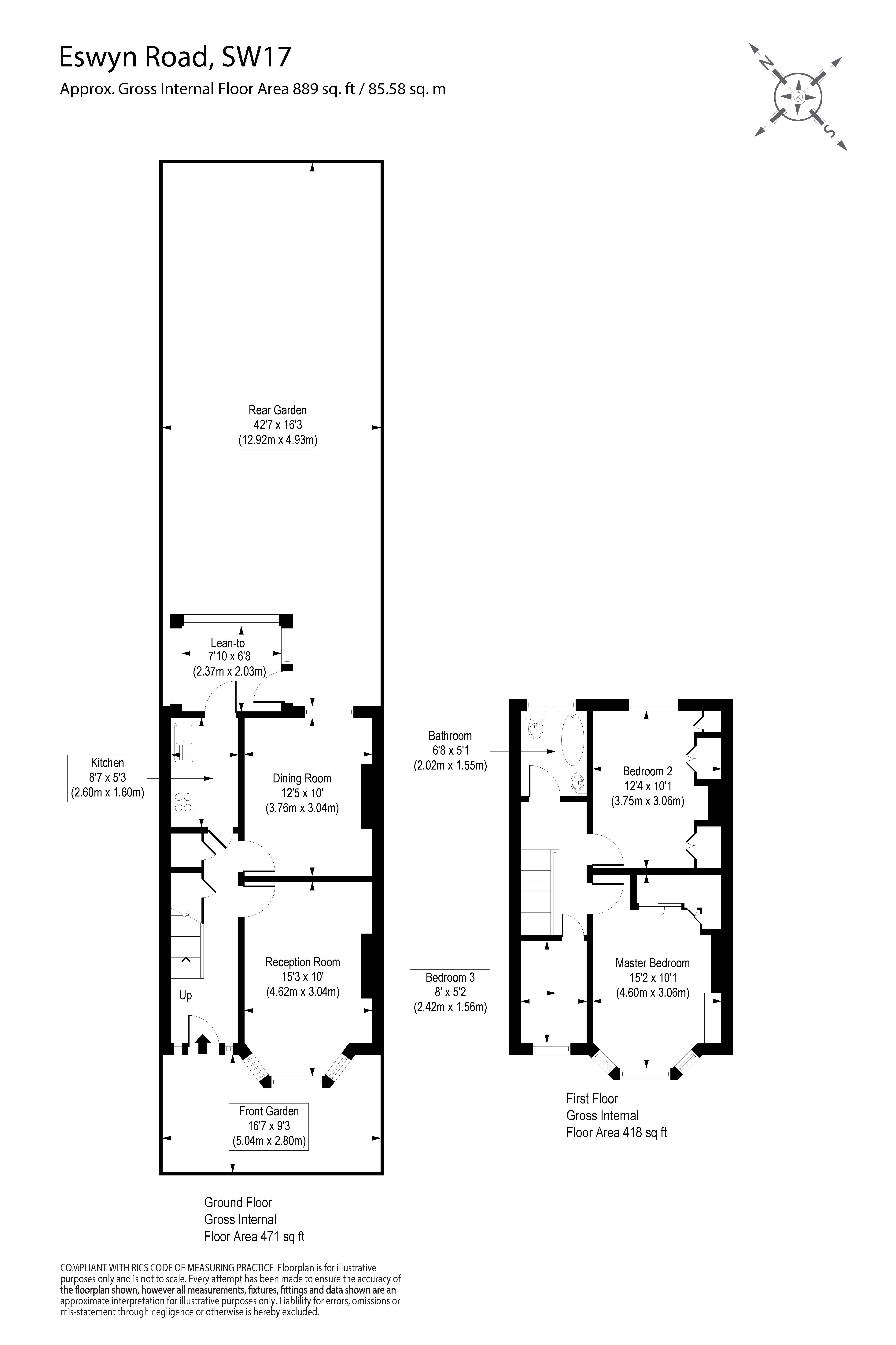 52, Eswyn Road, London floorplan