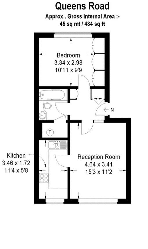1 Bedrooms Flat to rent in Queens Road, Twickenham TW1
