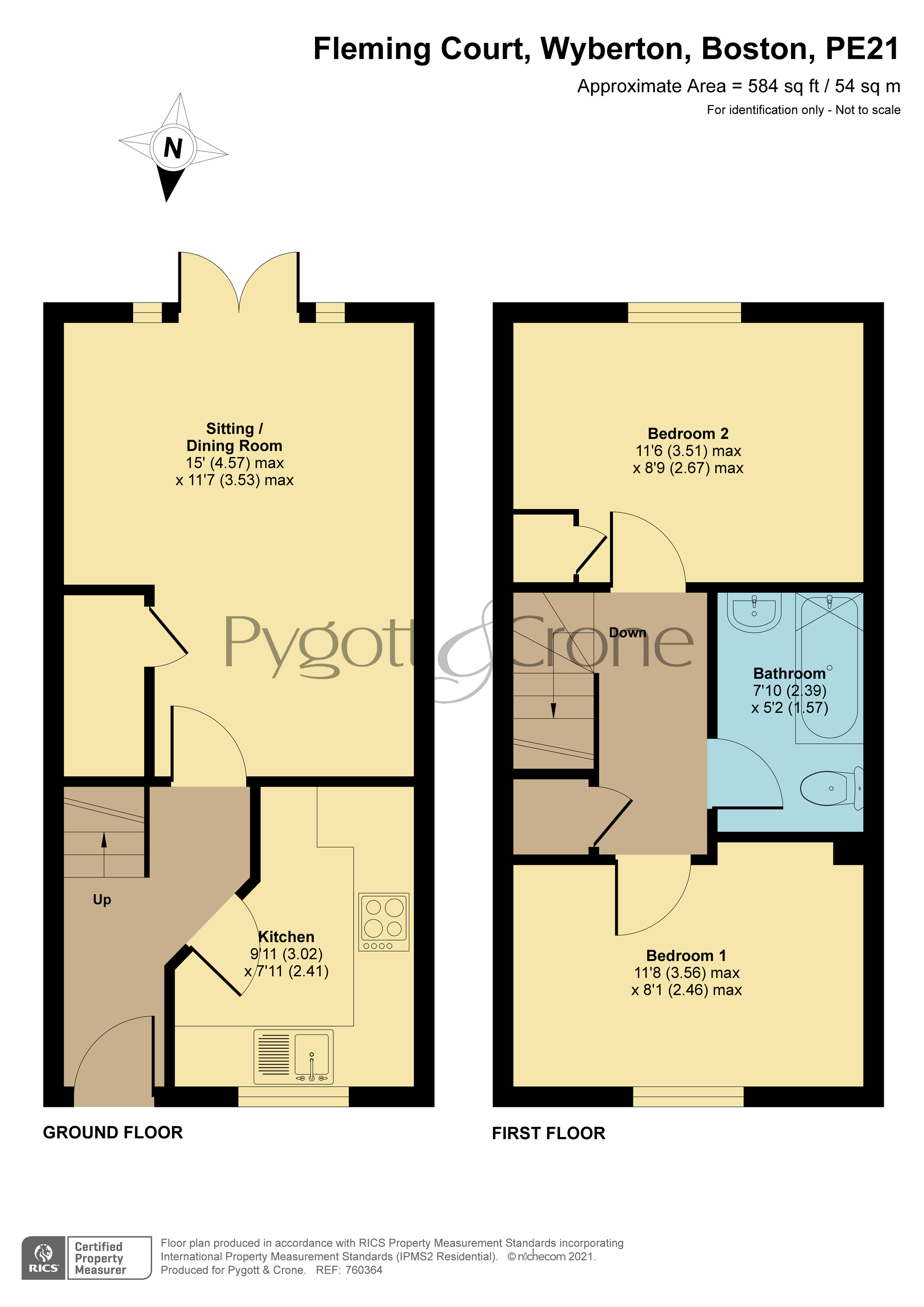 Fleming Court, Wyberton PE21, 2 bedroom terraced house for sale