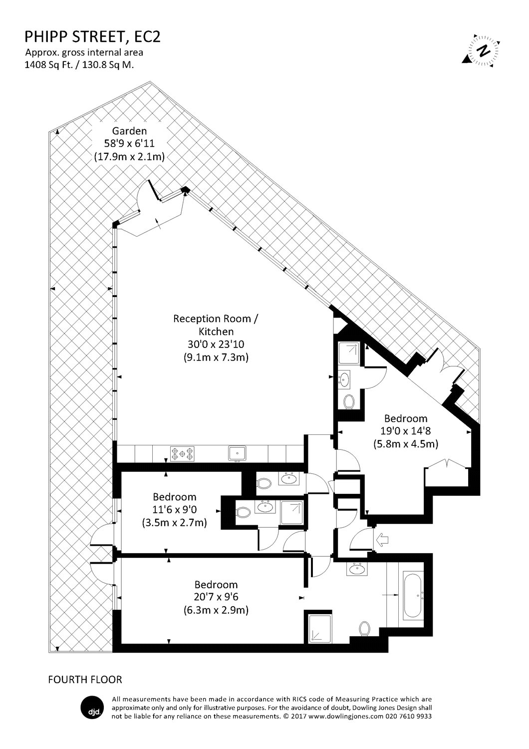 3 Bedrooms Flat to rent in Fourth Floor, 27 Phipp Street, London EC2A