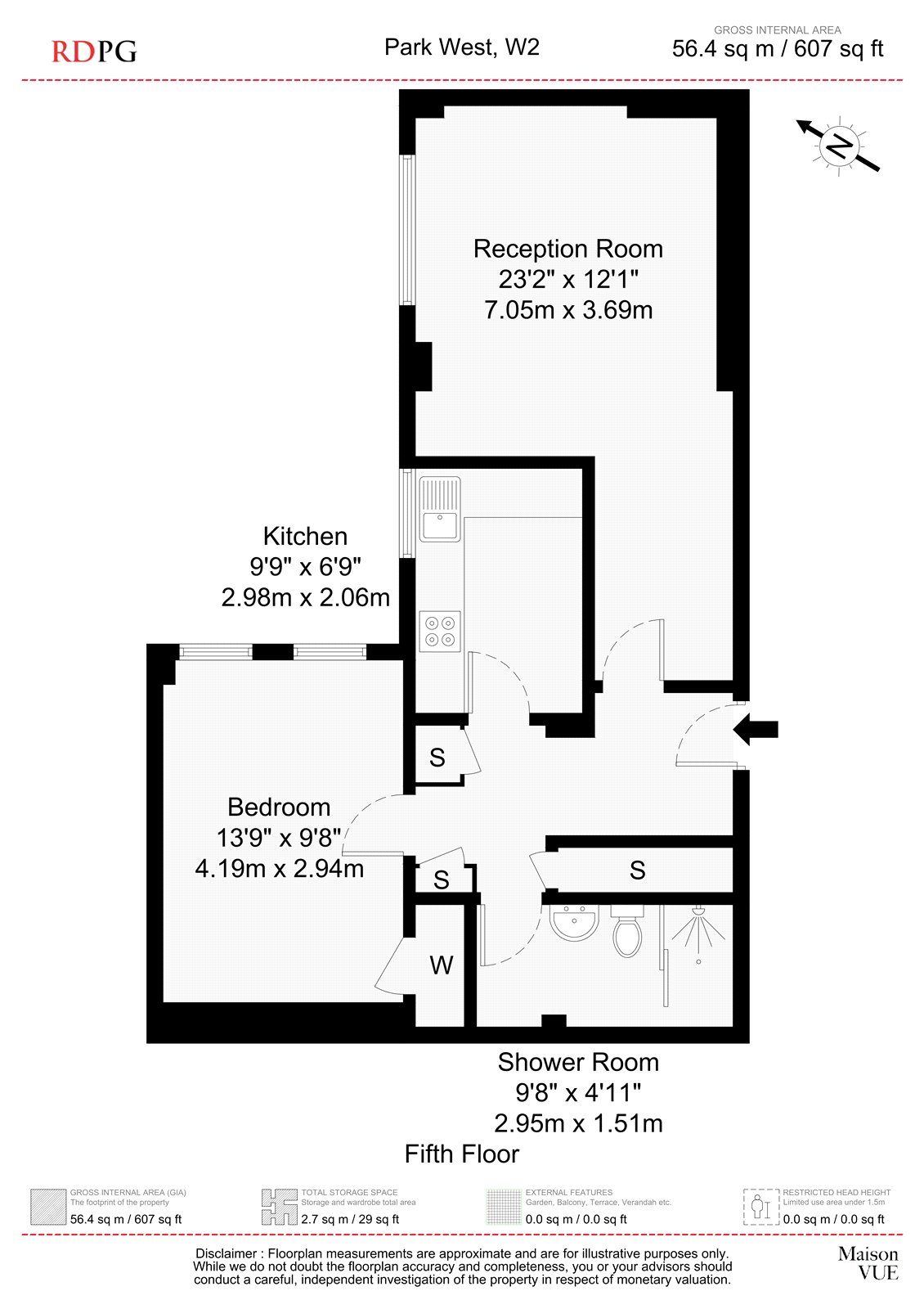 250,, Park West, London floorplan