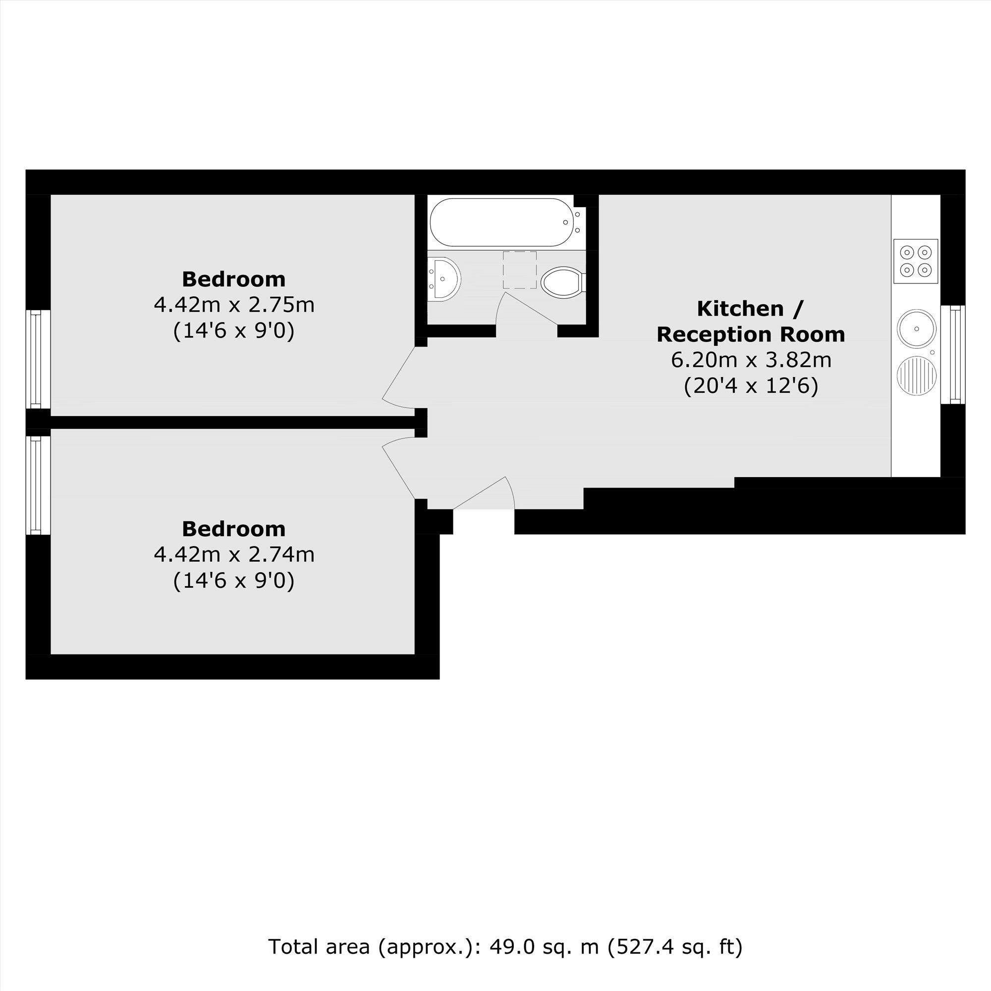 Top Floor Flat, 20, Gwendwr Road, London floorplan