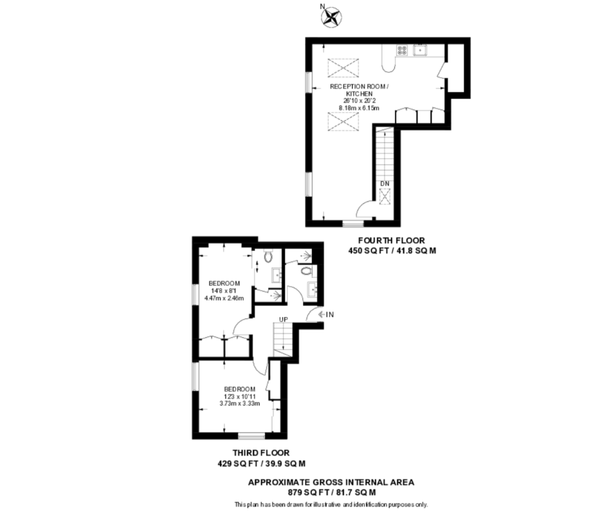 Flat 3, 14, Charlotte Street, London floorplan