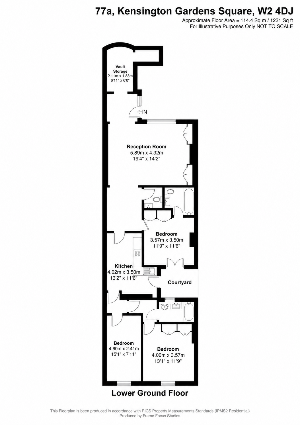 77a, Kensington Gardens Square, London floorplan