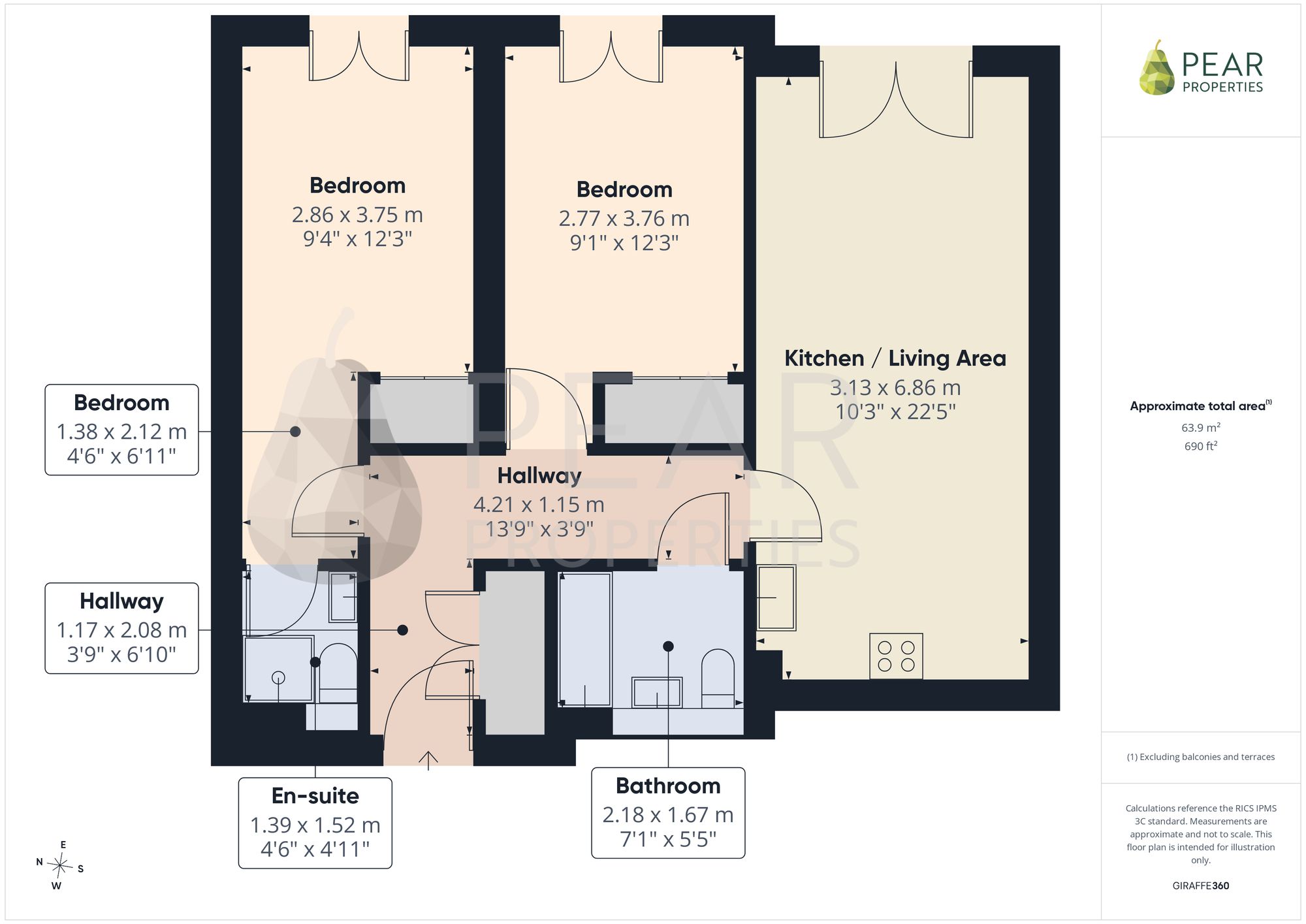 Flat 3, Regency Apts 17-19 Crescent Road, Worthing floorplan