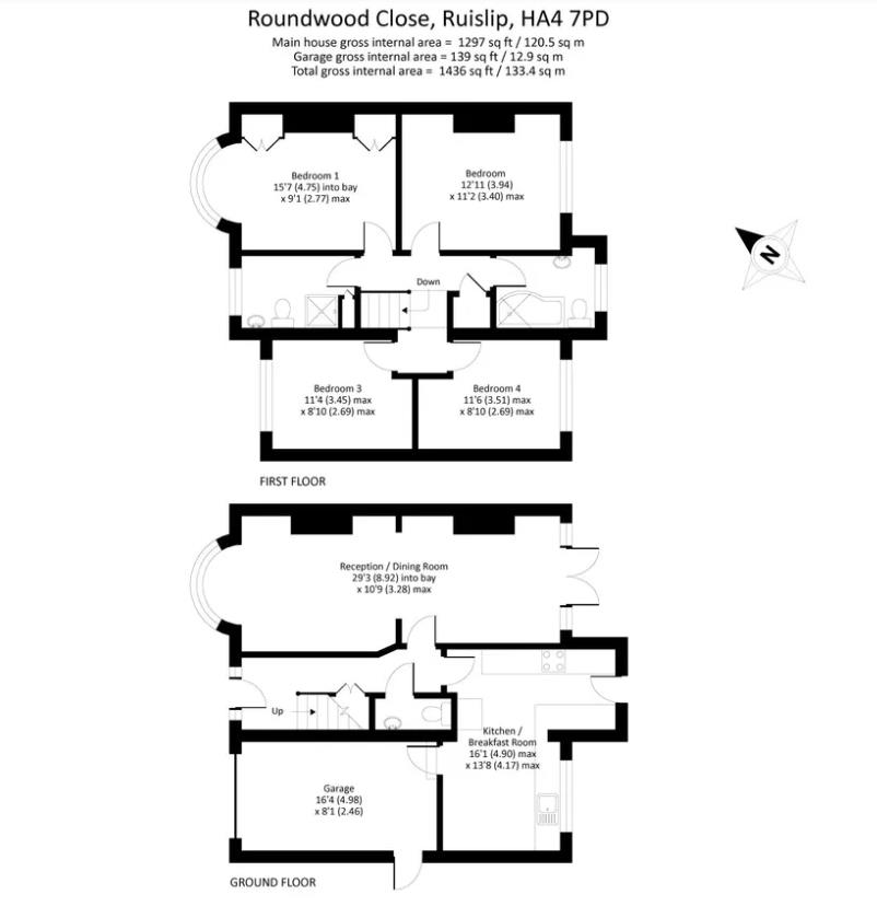 4, Roundwood Close, Ruislip floorplan