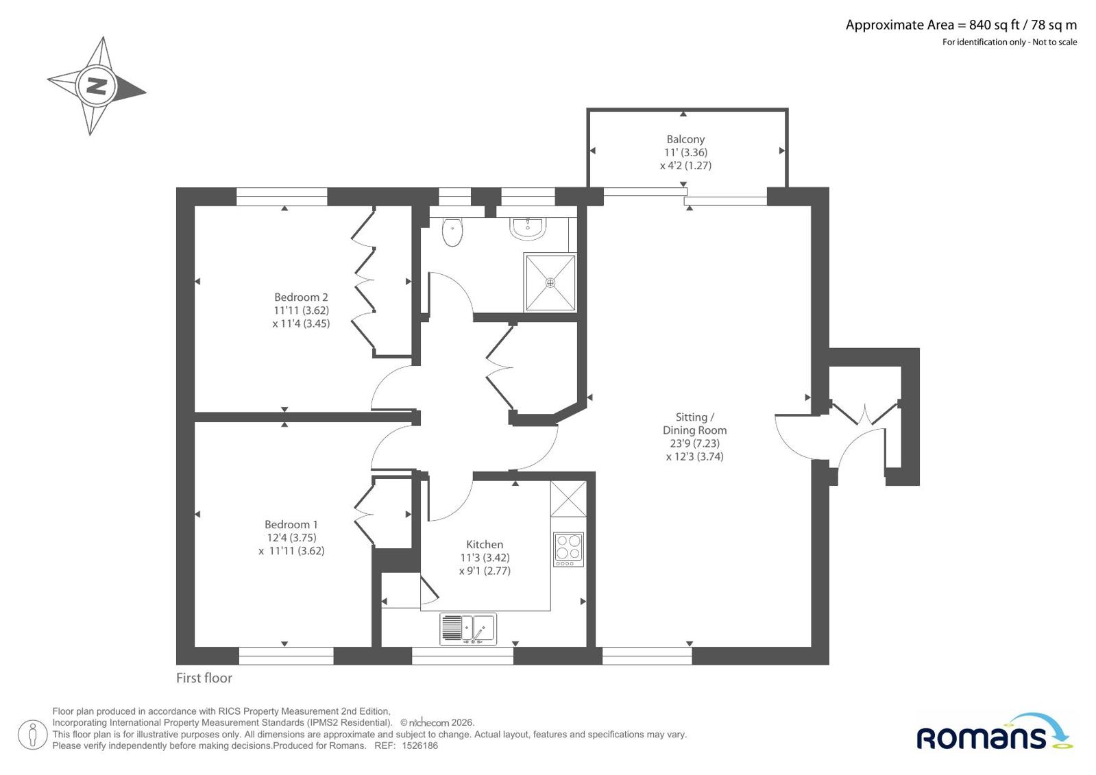 Flat 4, Cedar Court, 54, Christchurch Road, Hampshire floorplan