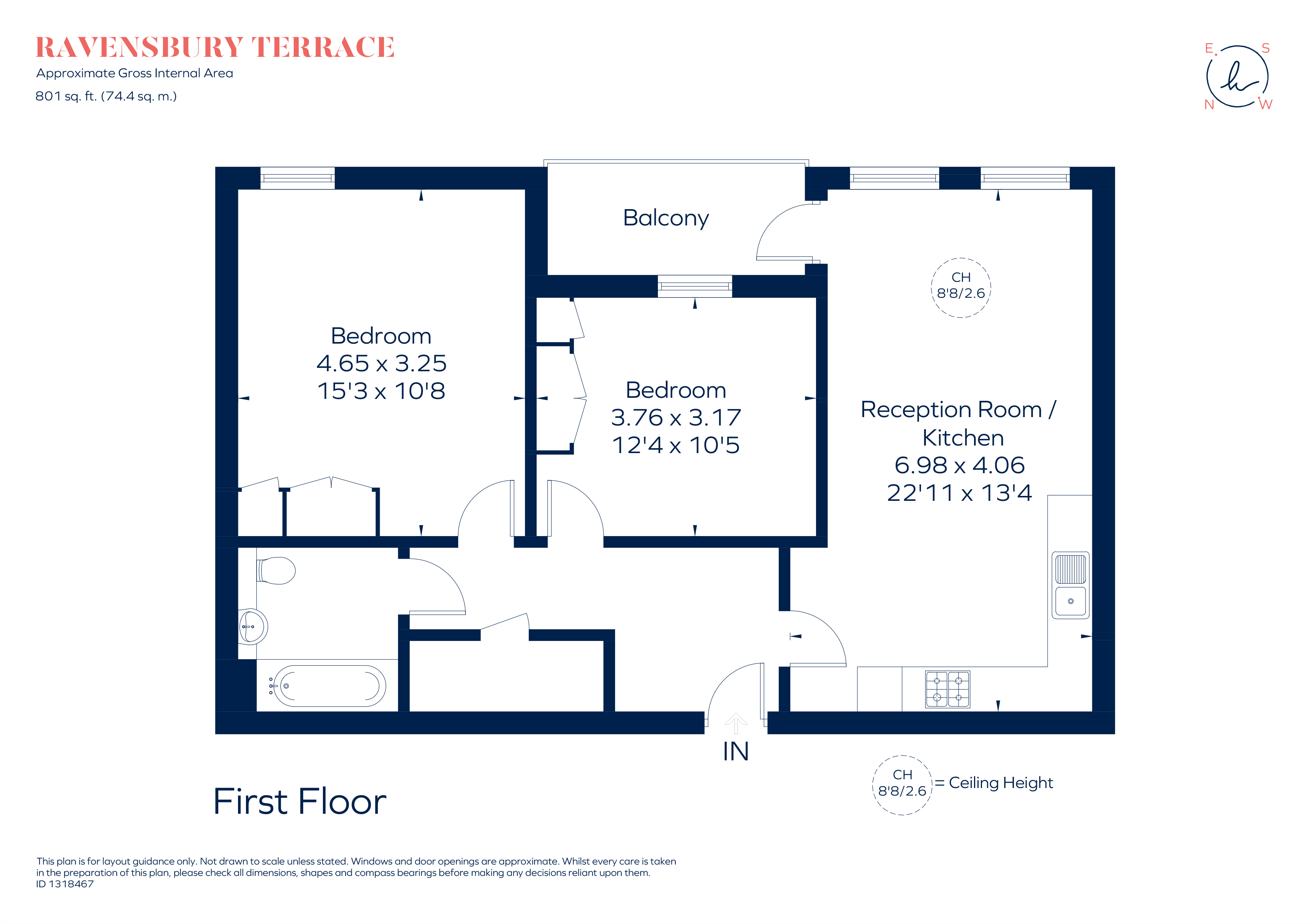 Flat 4, 19, Ravensbury Terrace, London floorplan
