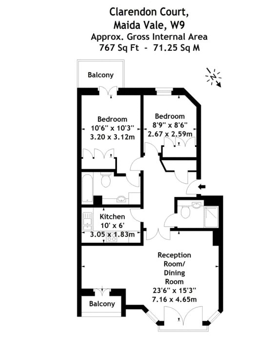 2 Bedrooms Flat to rent in Clarendon Court, 33 Maida Vale, London W9