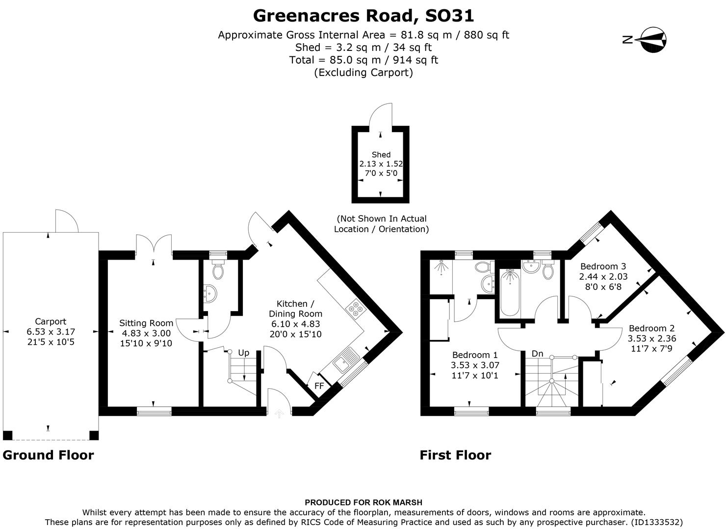 32, Greenacres Road, Southampton floorplan