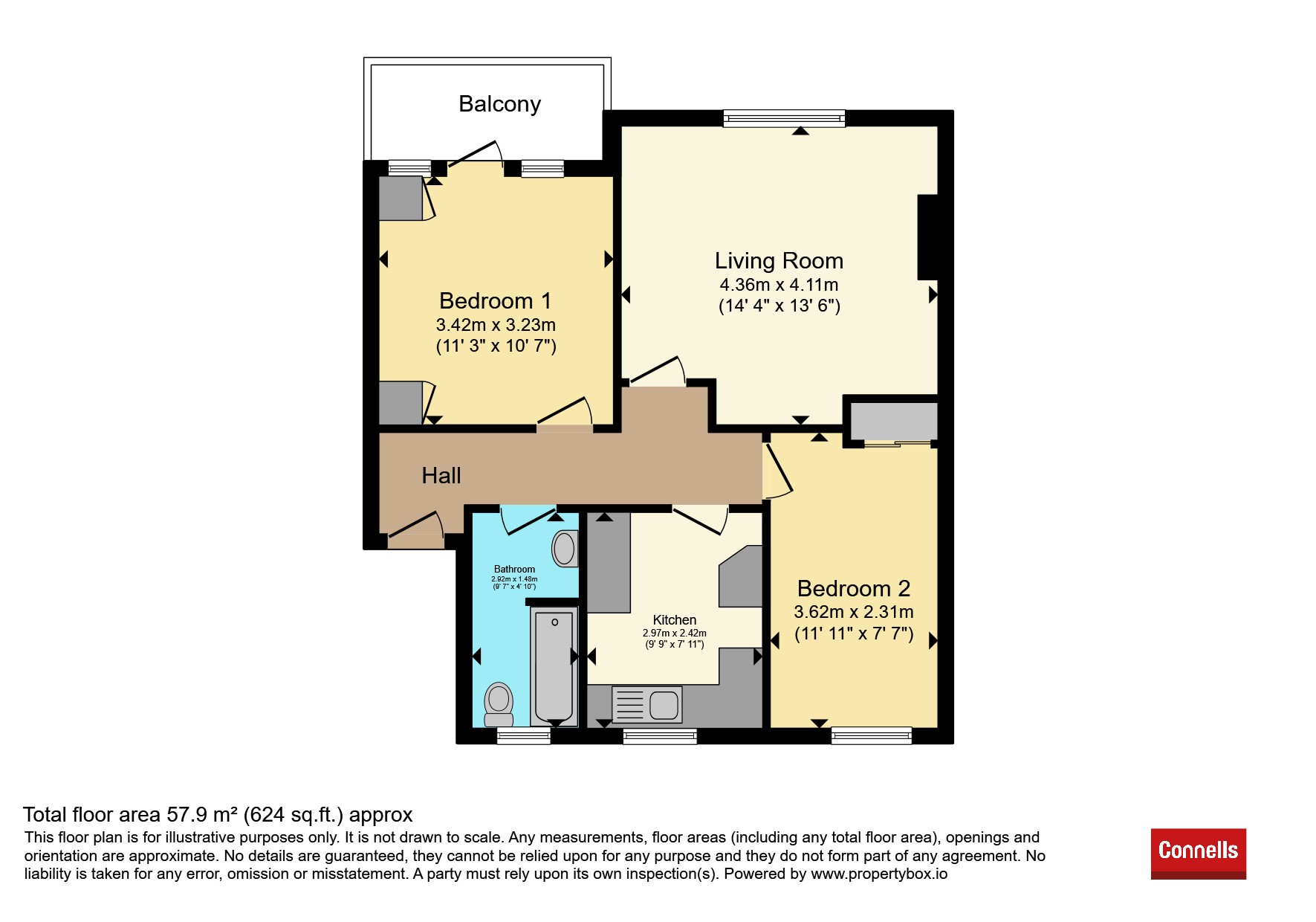 4f, Vauxhall Street Flats, Vauxhall Street, Plymouth floorplan