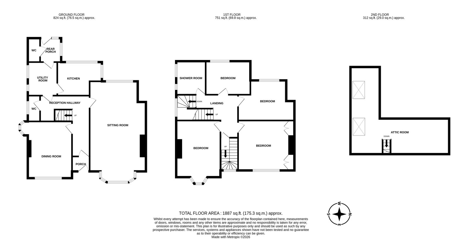61, Laburnum Walk, Malvern floorplan