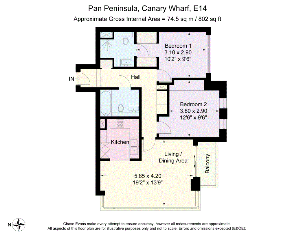 2 Bedrooms Flat to rent in West Tower, Pan Peninsula Square, Canary Wharf E14