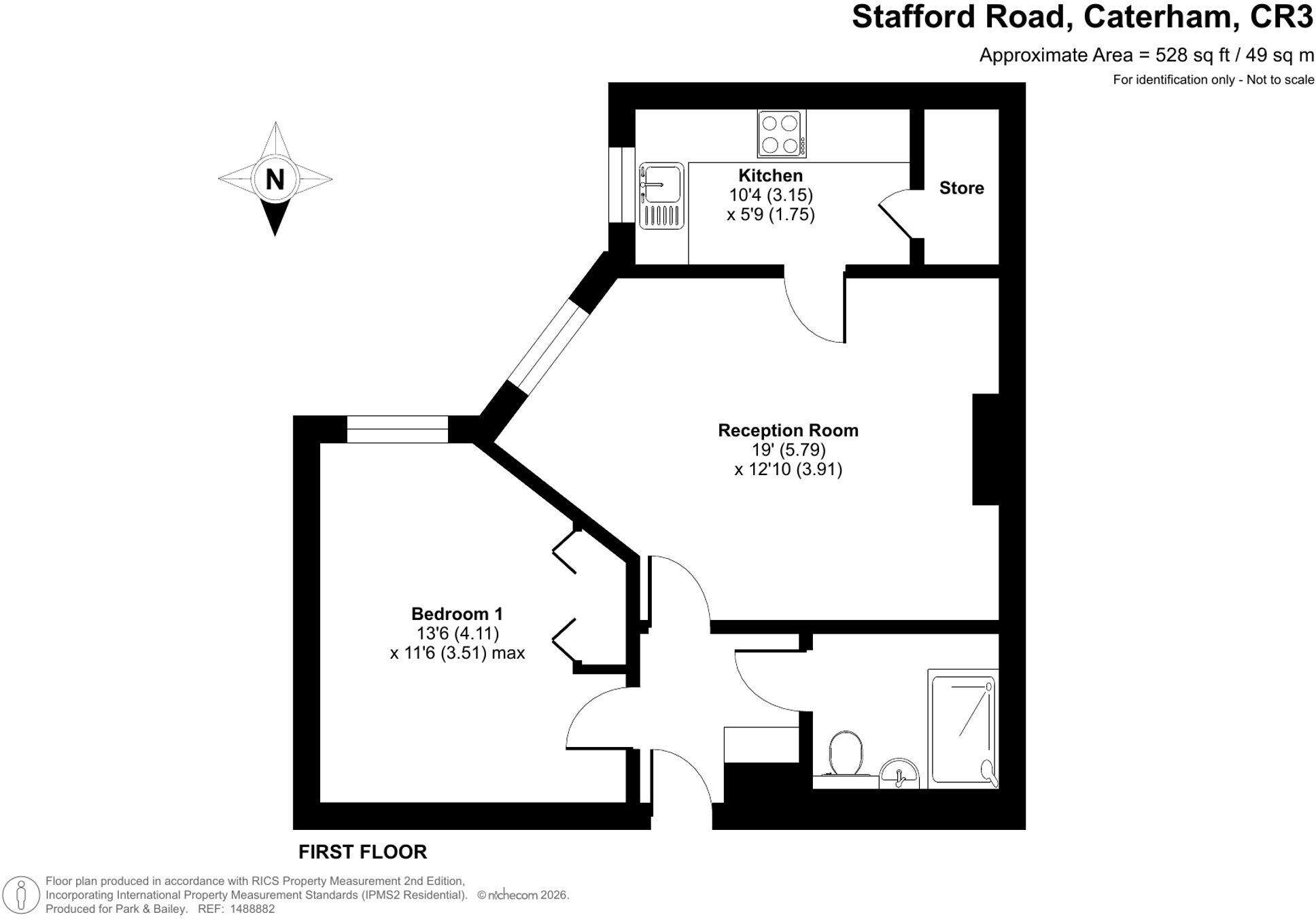 Flat 7, Asprey Court,, Stafford Road, Caterham floorplan