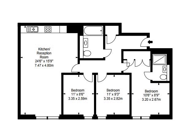 3 Bedrooms Flat to rent in Merchant Square East, London W2