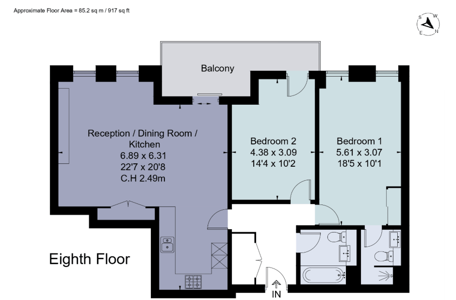 67 Westbourne Apartments, 5 Central Avenue, LONDON floorplan