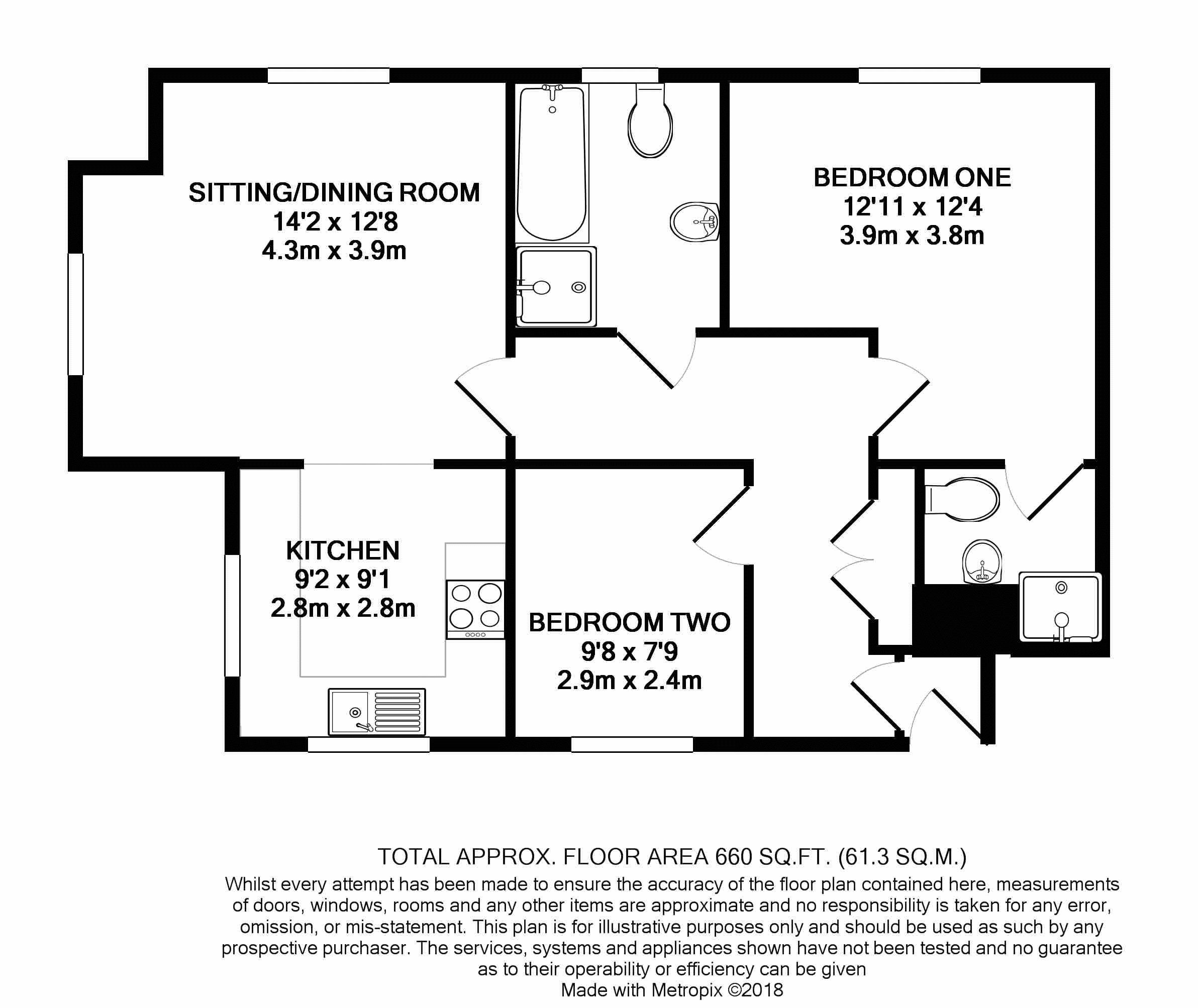 2 Bedrooms Flat to rent in Baxendale Road, Chichester PO19