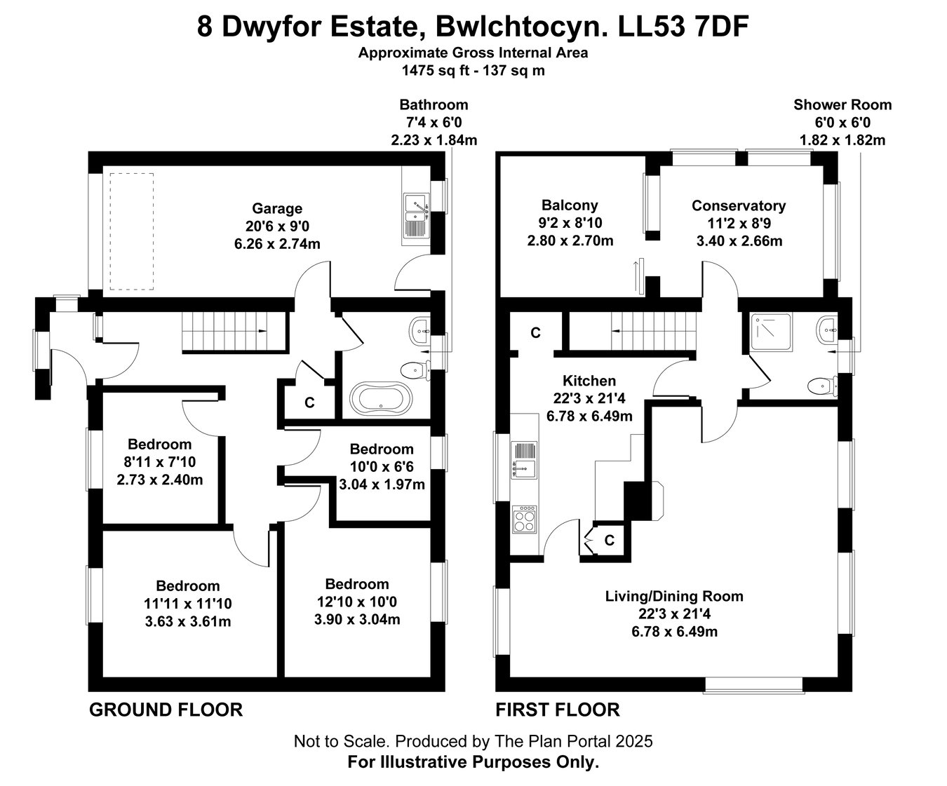 8, Dwyfor Estate, Pwllheli floorplan
