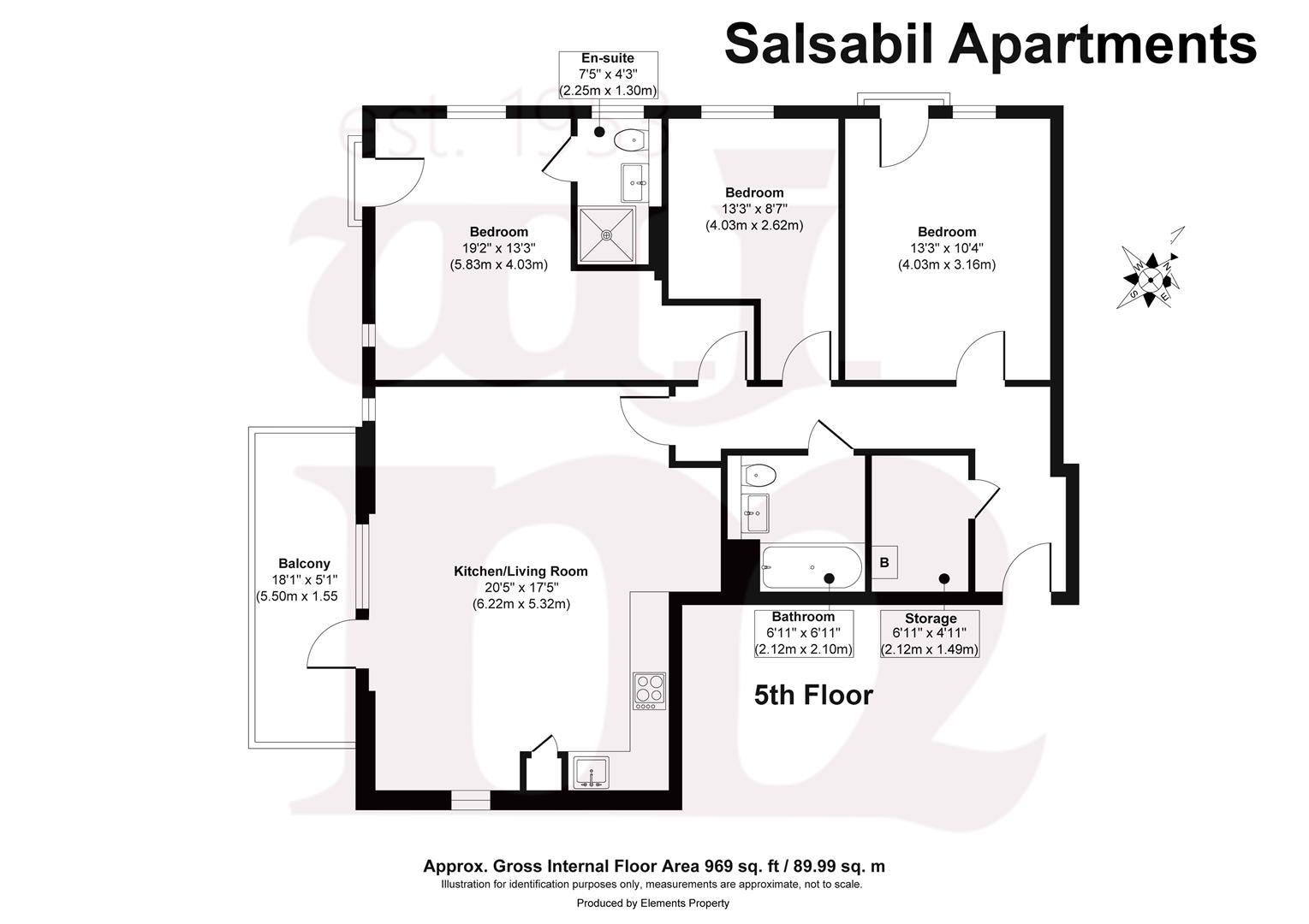 Flat 502, Salsabil Apts, St. Clements Avenue, Mile End floorplan