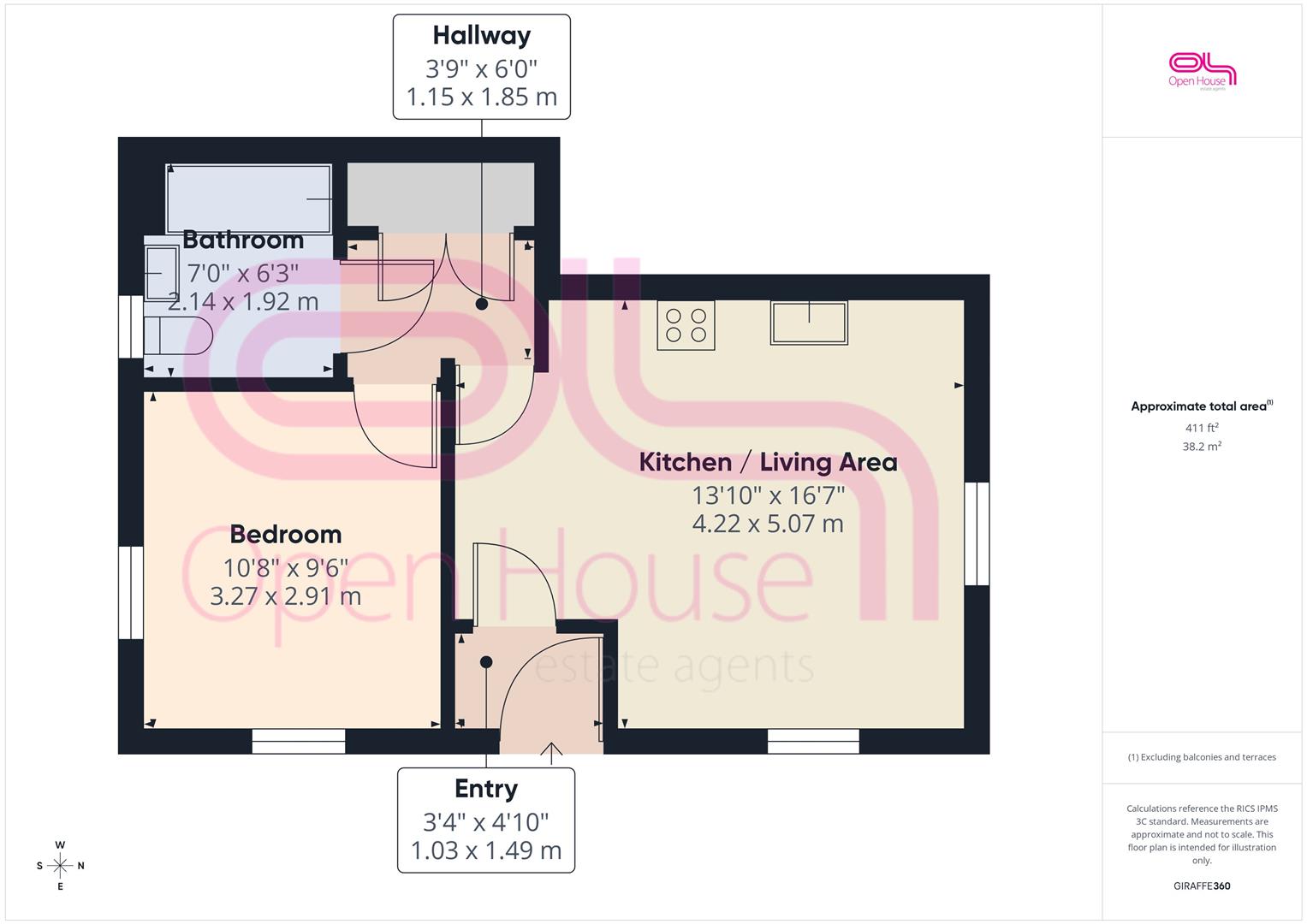 Flat 1, 3, Swallow Close, Peacehaven floorplan