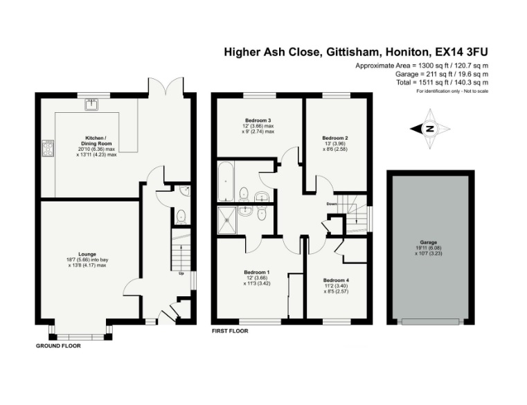 14, Higher Ash Close Devon, Gittsiham floorplan