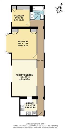 23 Marlow Court 221, Willesden Lane, London floorplan