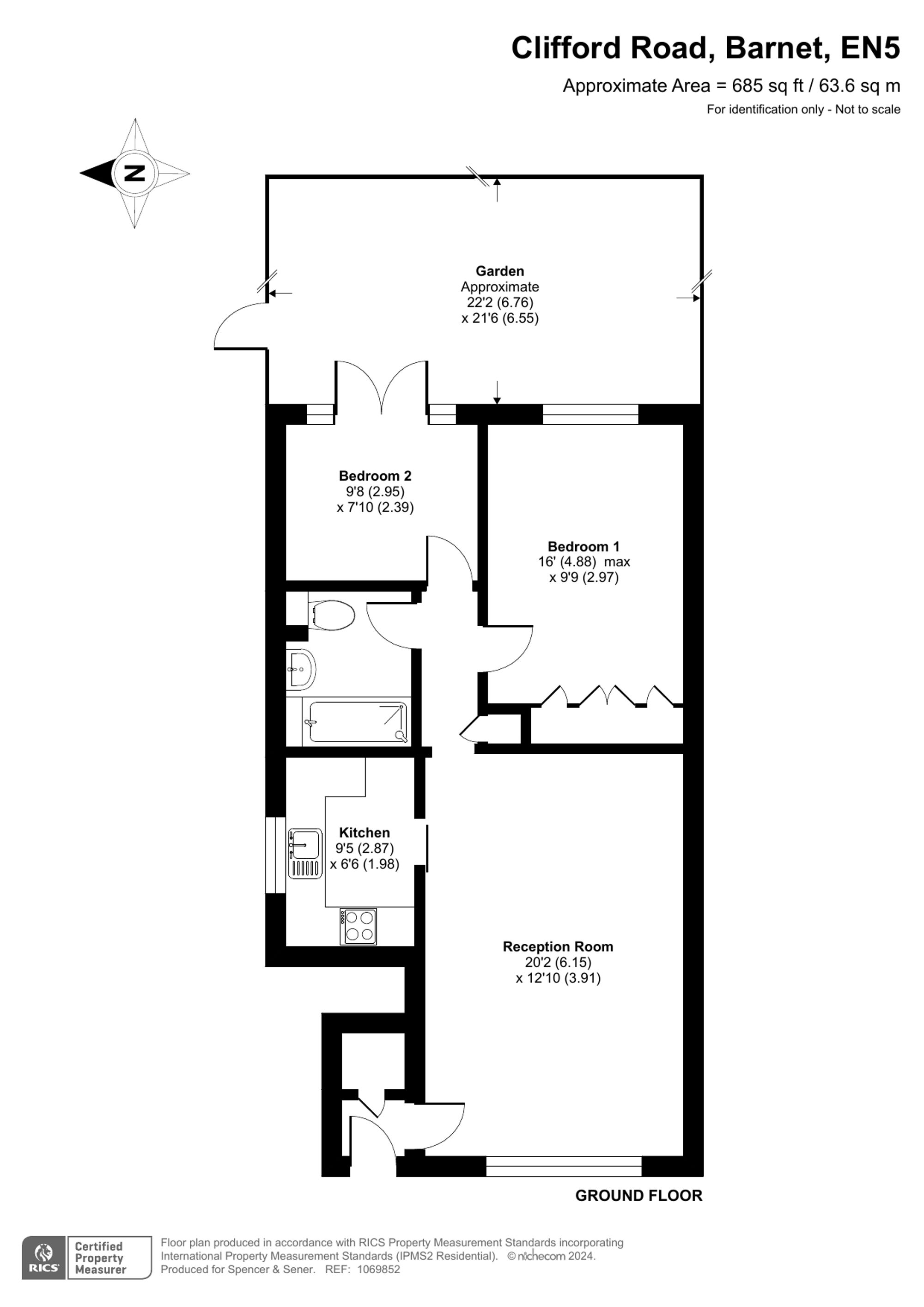 Flat 1, 68 Clifford Road, Barnet floorplan