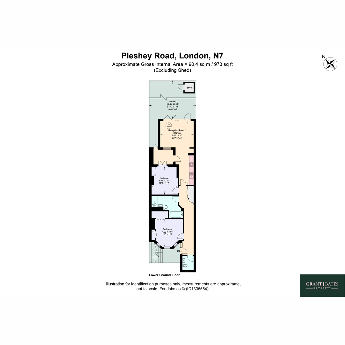 Flat Basement Flat, 25, Pleshey Road, London floorplan