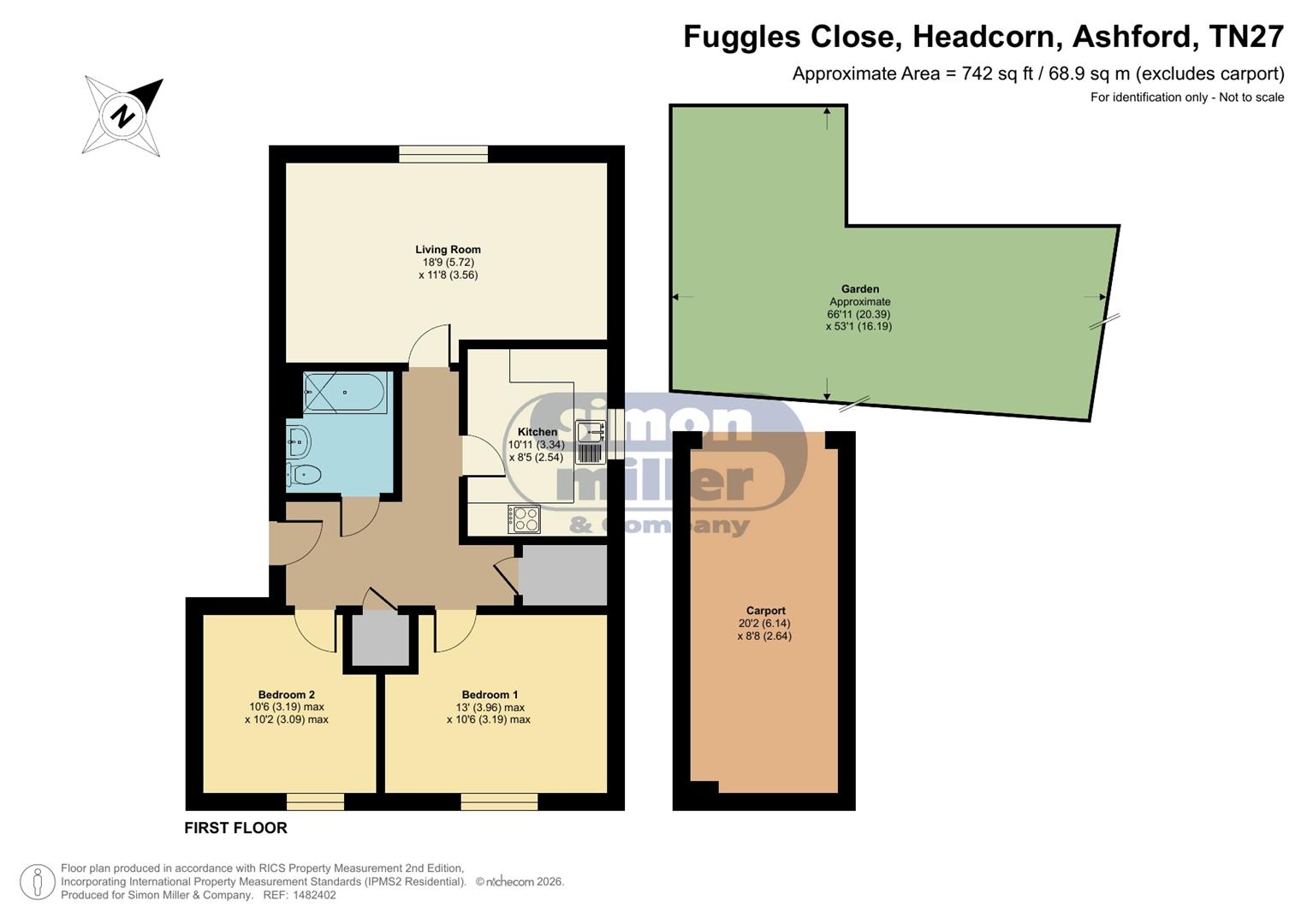Flat C, 3, Fuggles Close, Ashford floorplan