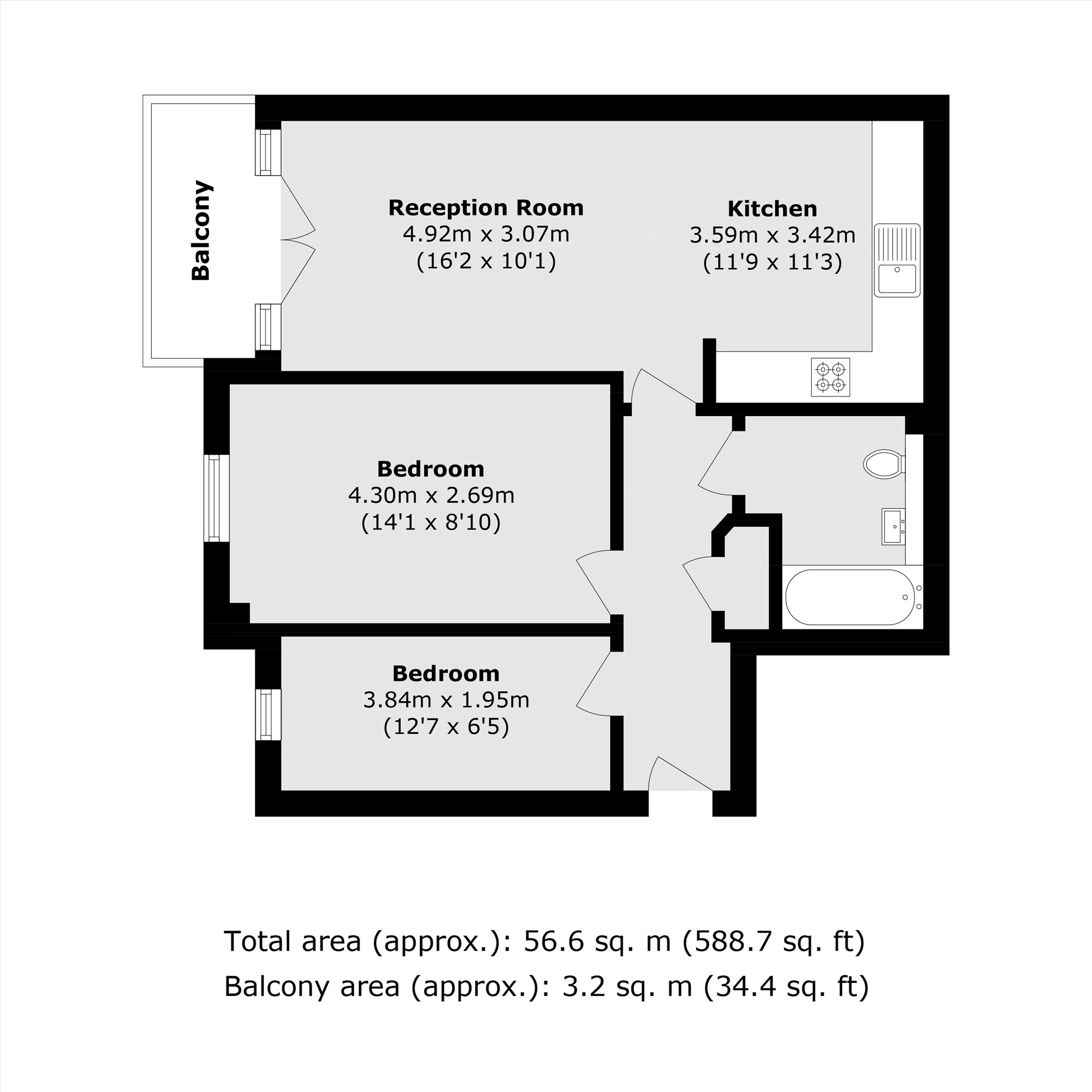 Flat 7, 138, Gordon Road, London floorplan