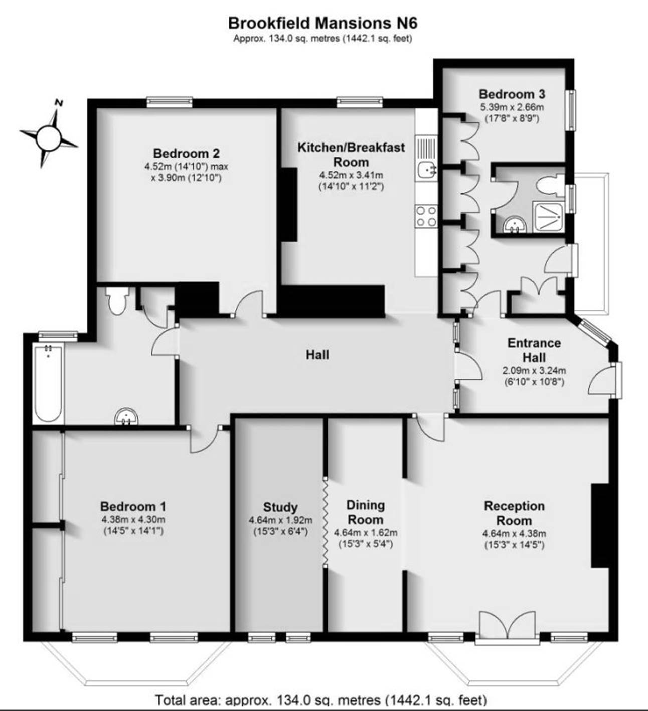 3 Bedrooms Flat to rent in Highgate West Hill, London N6