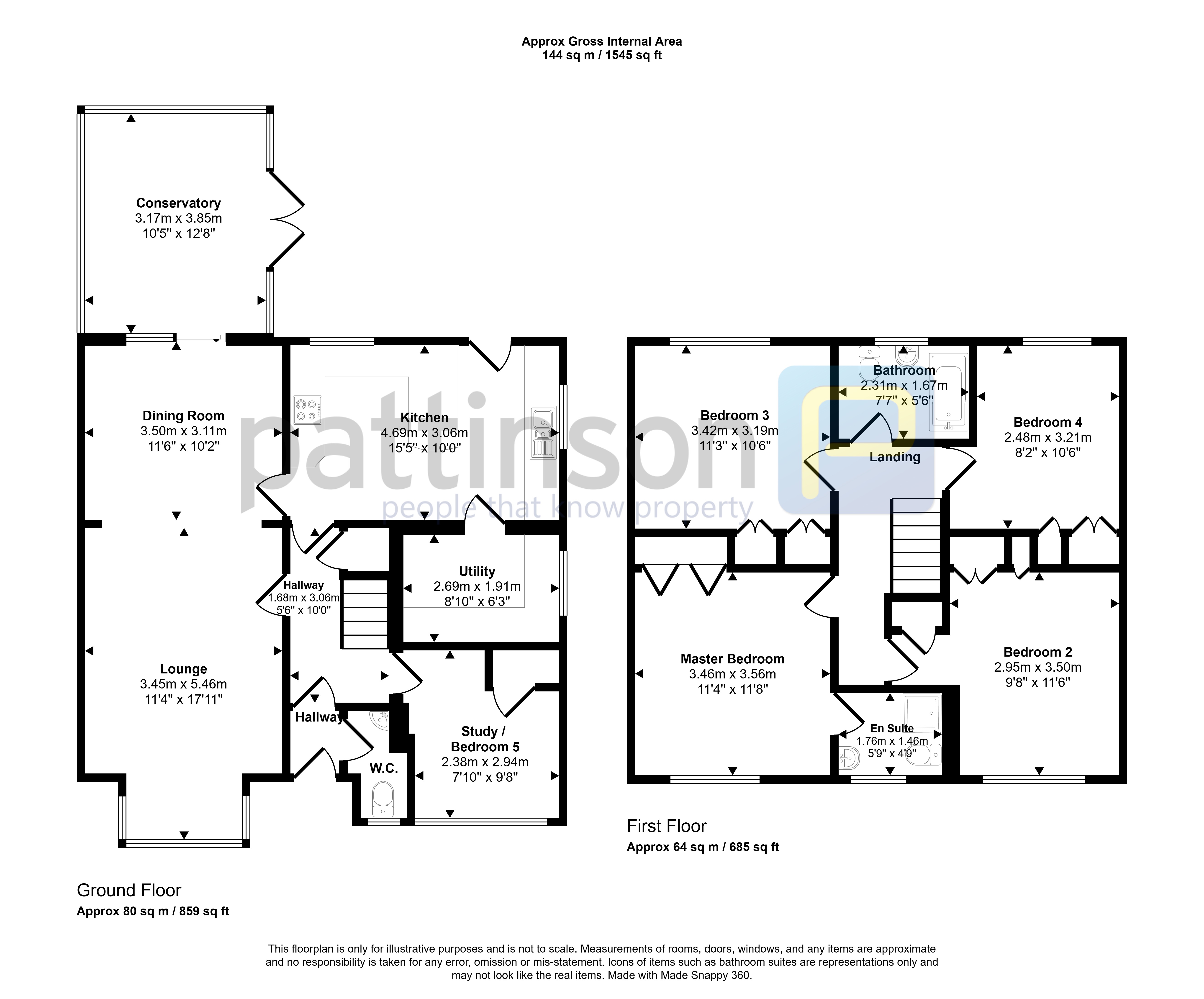 3, Ploverfield Close, Ashington floorplan