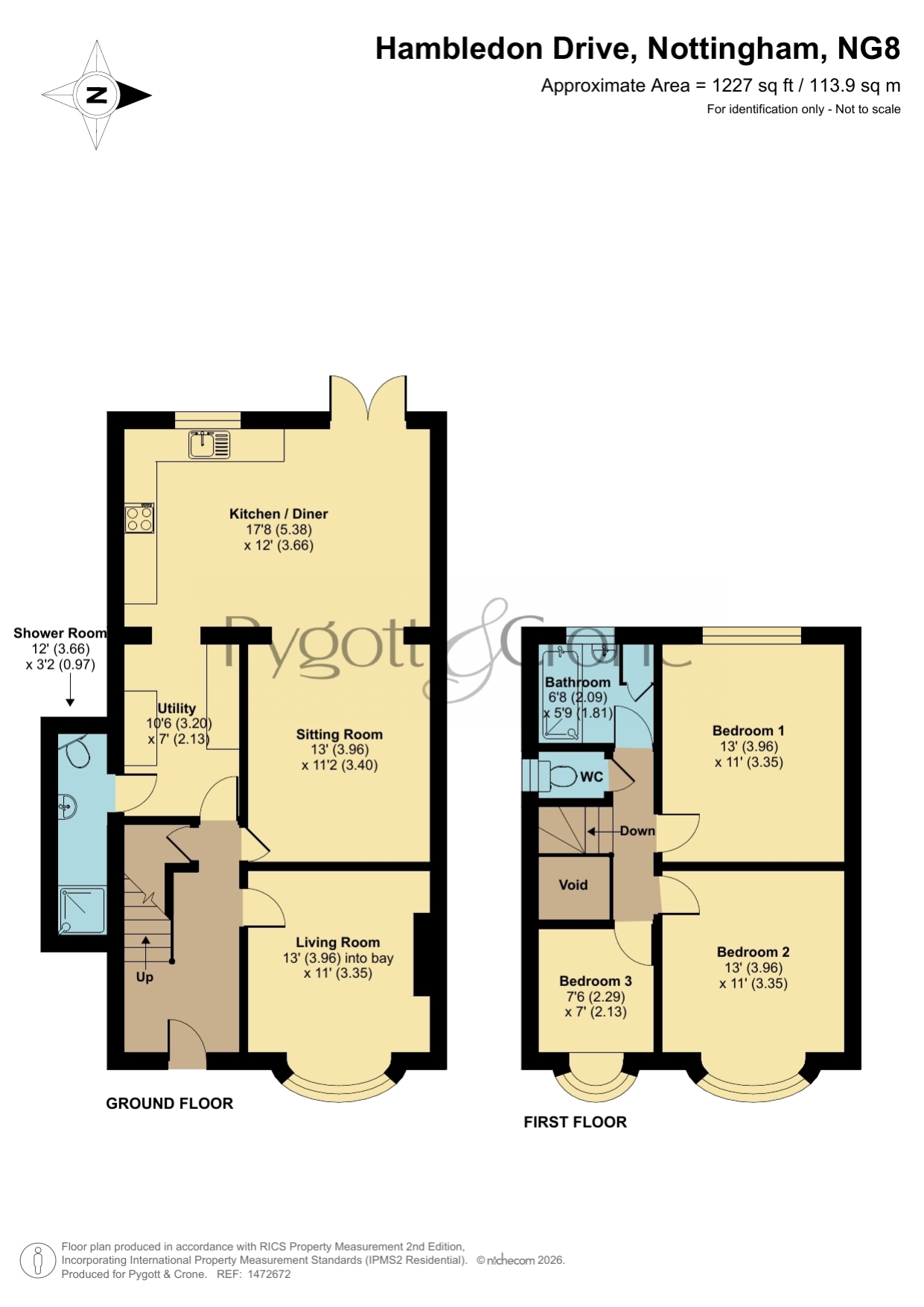 62, Hambledon Drive, Nottingham floorplan
