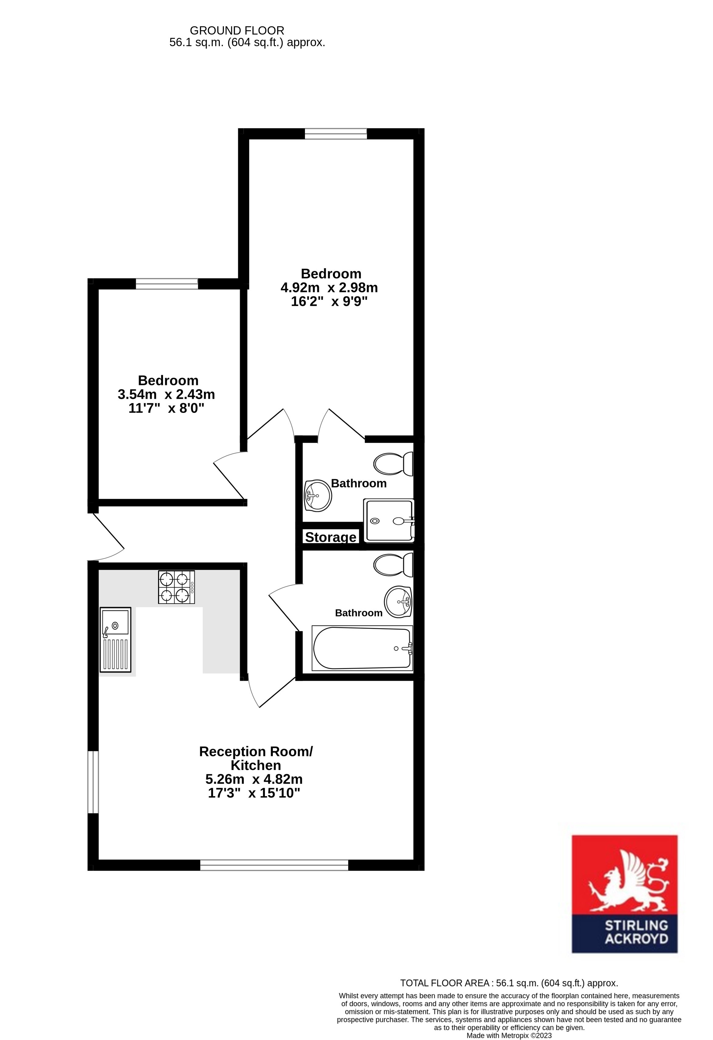 Flat 1, Pembroke Court,, Victoria Street, Egham floorplan