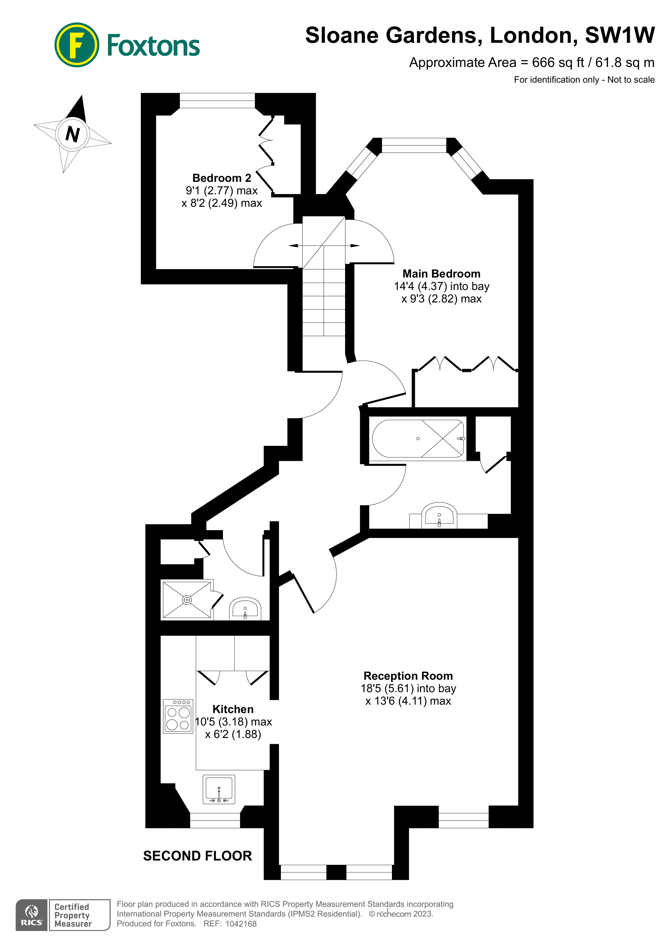 Sloane Gardens, Sloane Square, London SW1W, 2 bedroom flat for sale