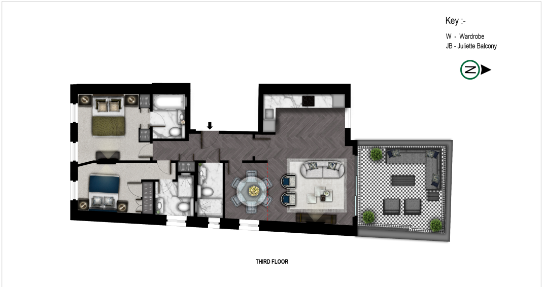 Flat 11,, 21-22, Prince of Wales Terrace, London floorplan