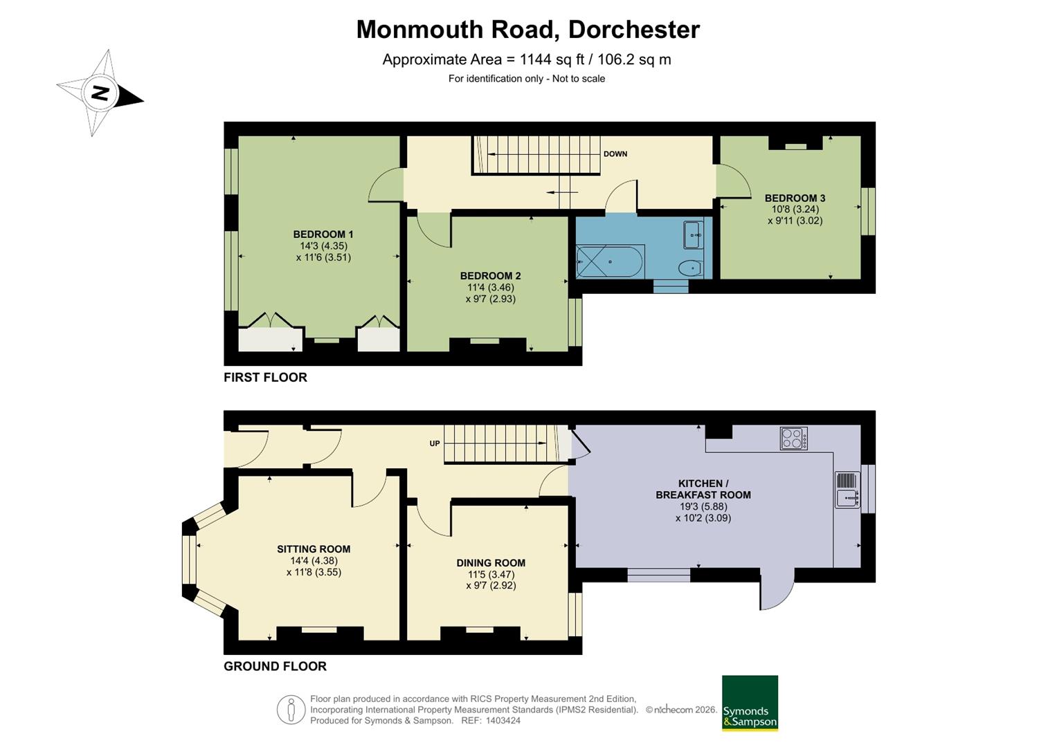 11, Monmouth Road, Dorchester floorplan