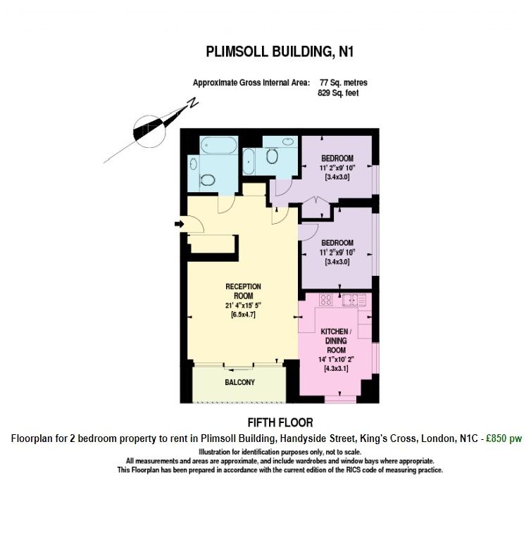 2 Bedrooms Flat to rent in Plimsoll Building, 1 Handyside Street, Kings Cross N1C