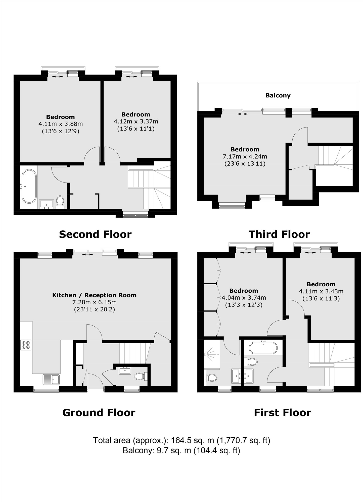 House 9 Grand Union Row,, 1-9, Bryanston Close, Norwood Green floorplan
