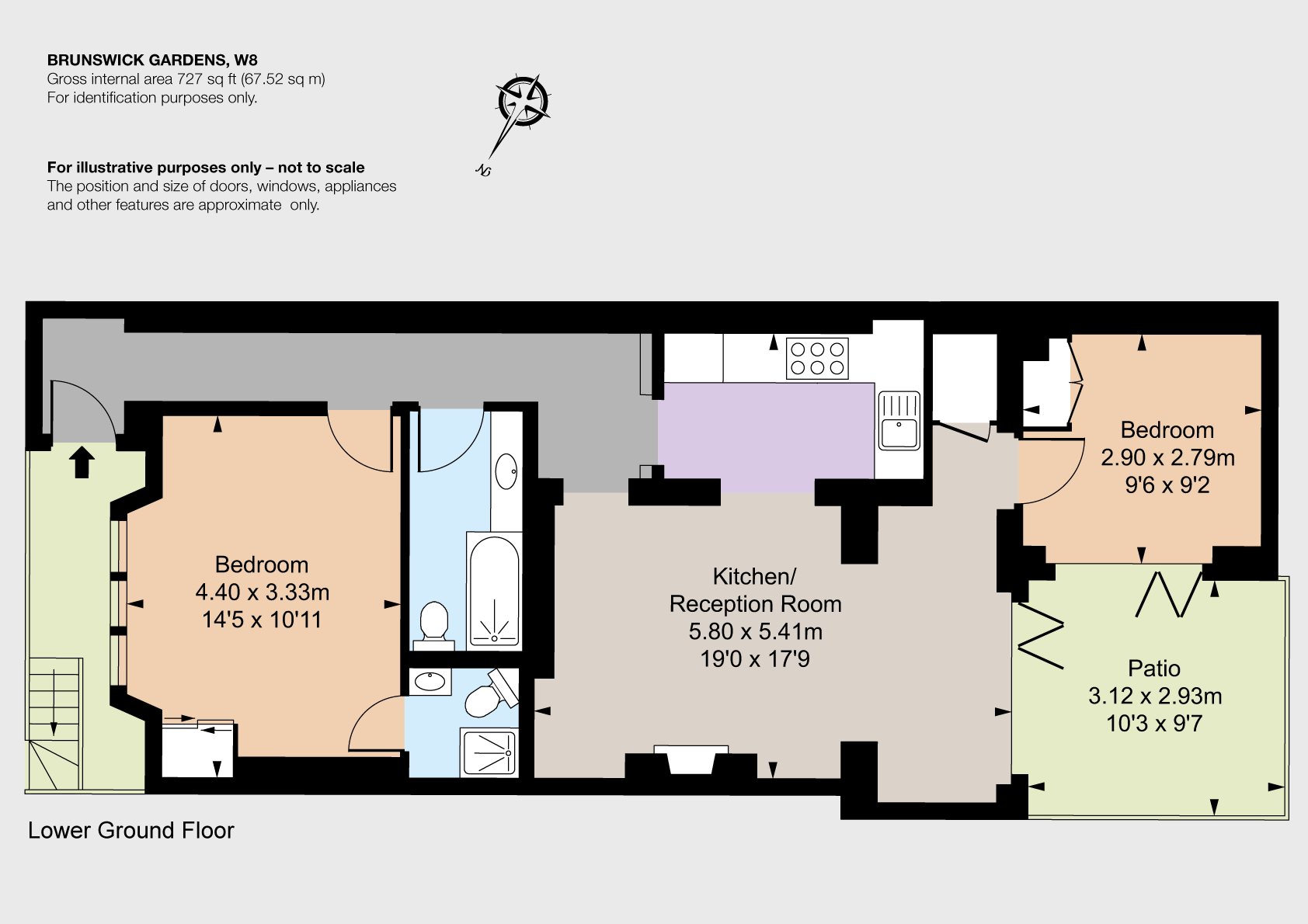 2 Bedrooms Flat to rent in Brunswick Gardens, London W8