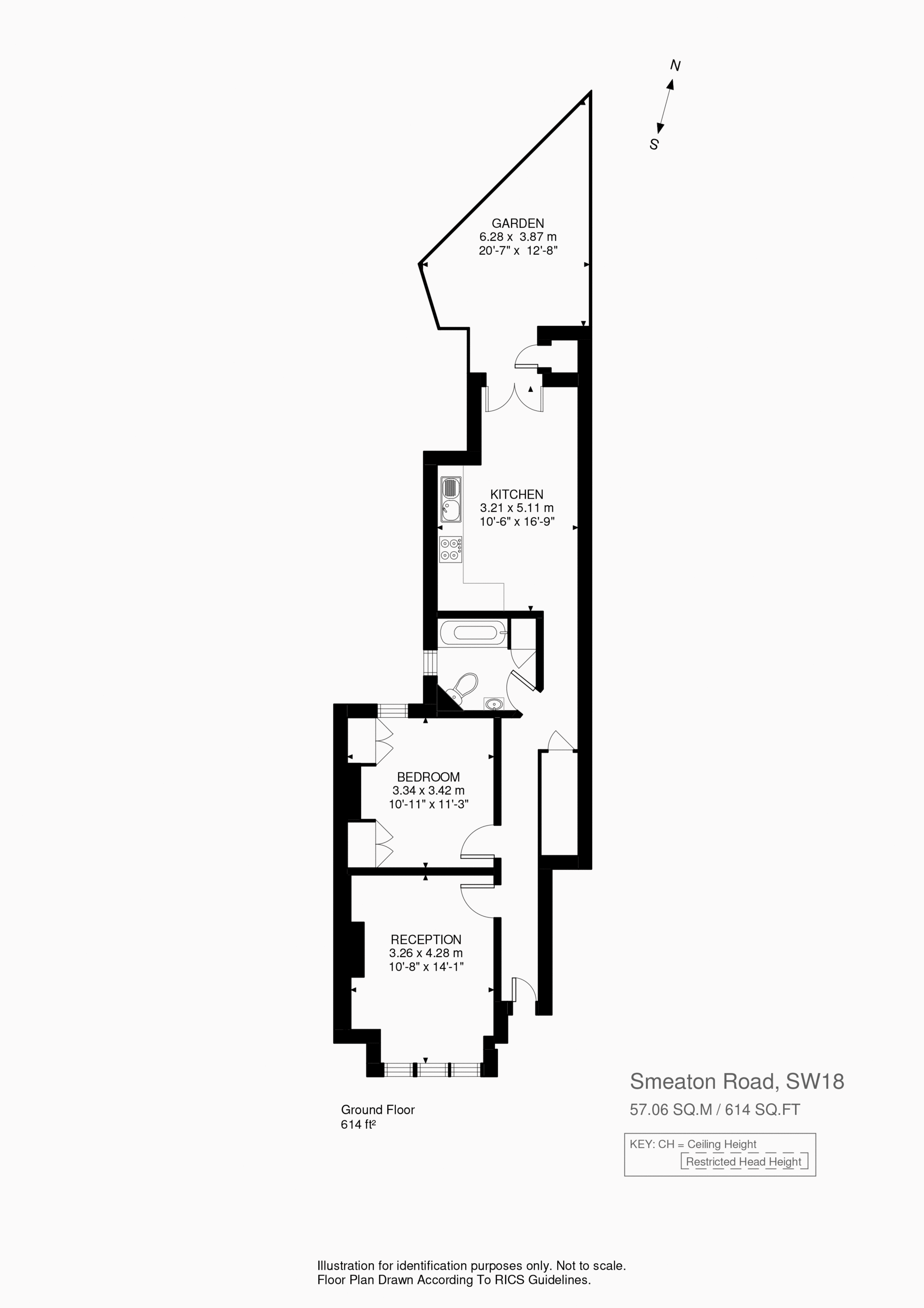 1 Bedrooms Flat to rent in Smeaton Road, London SW18