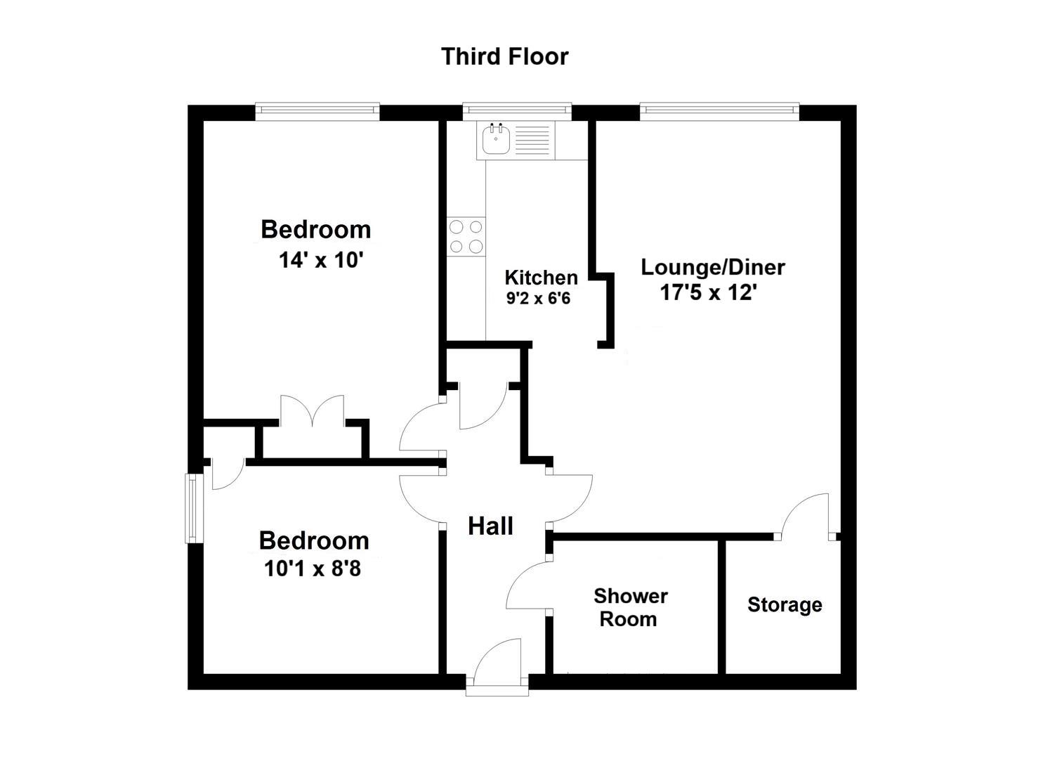 Flat 47, Friars Court, Queen Anne Road, Maidstone floorplan