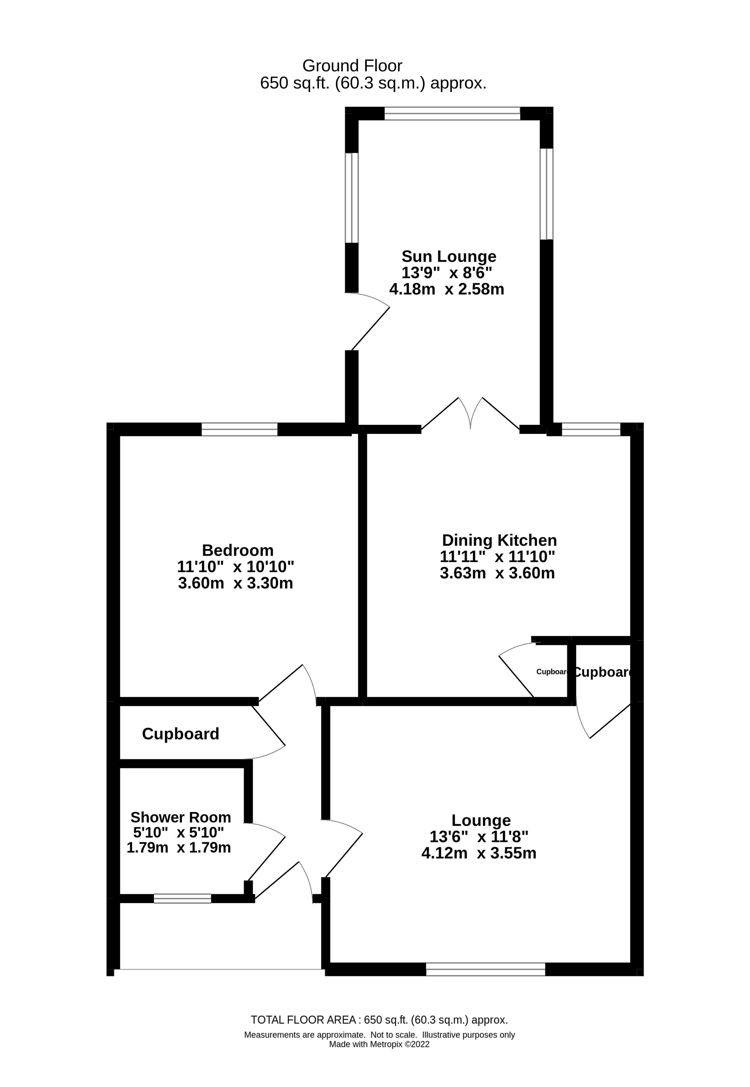8 Bowling Green Road, Sandhead DG9, 1 bedroom bungalow for sale