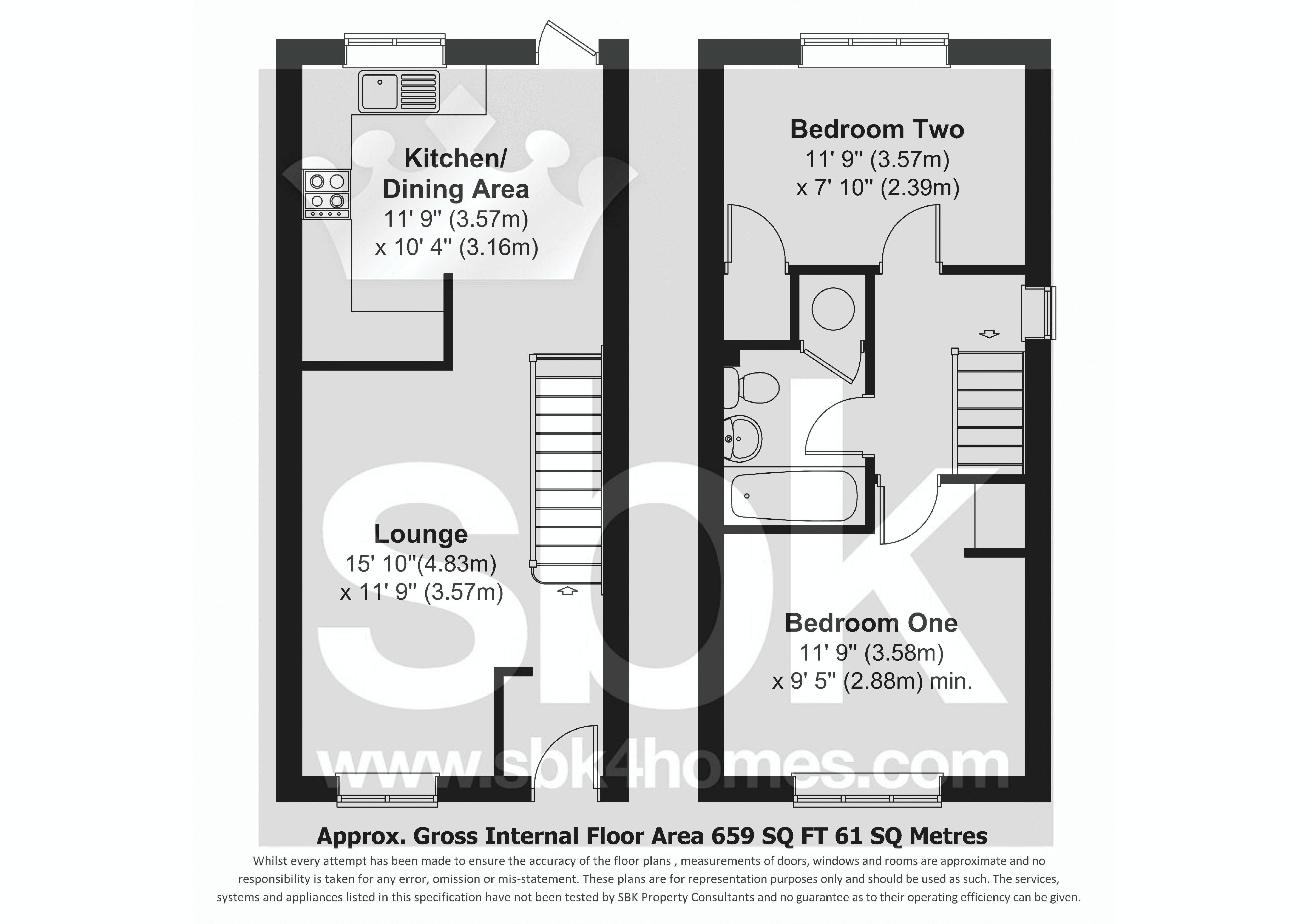 Woodrush Crescent Locks Heath Southampton So31 2 Bedroom Terraced