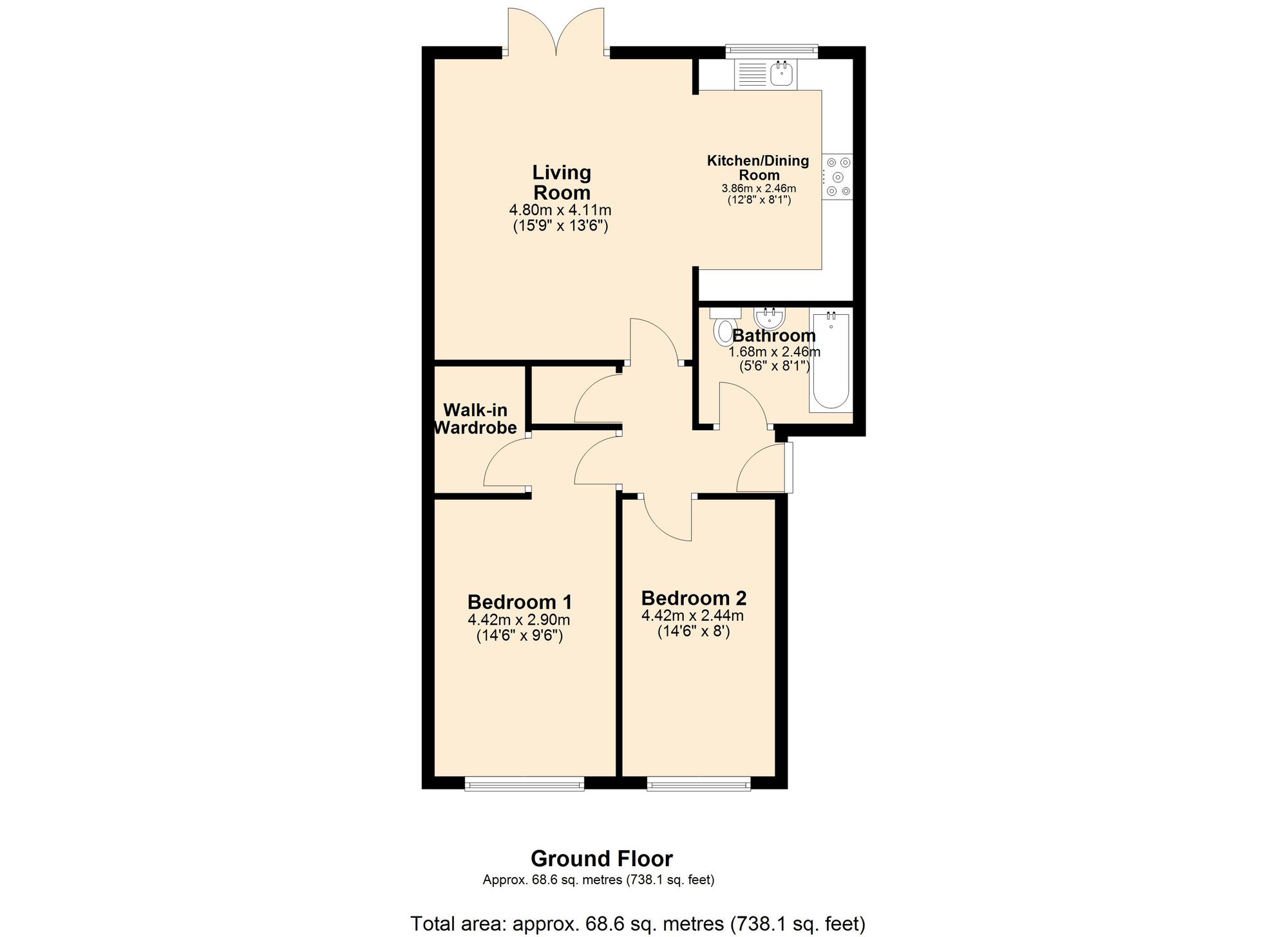 Apt 1, 20 Honeysuckle Court, Accrington floorplan